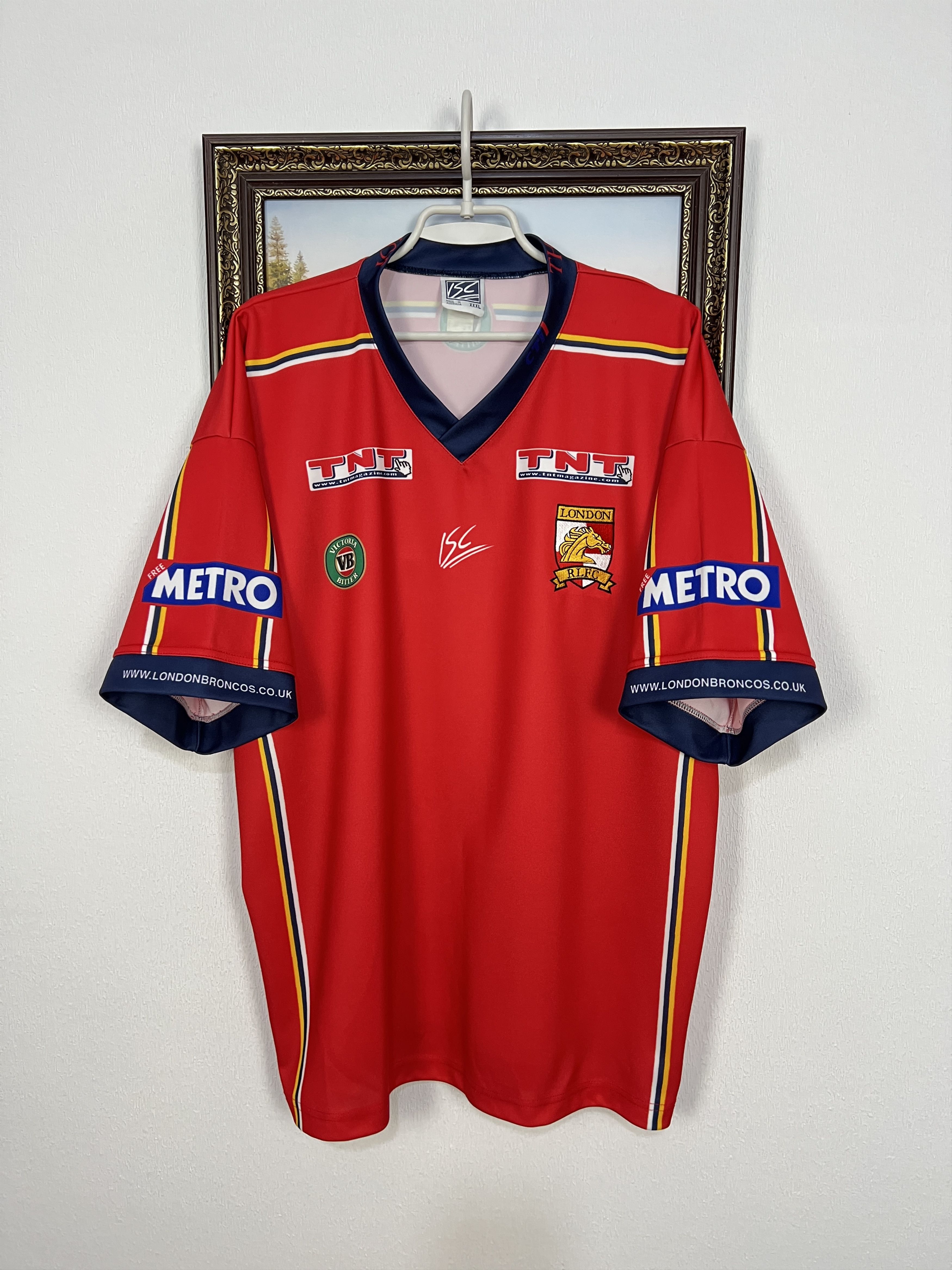 Vintage Vintage 2000's London Broncos ISC Rugby Union Jersey Mens Size US XXL / EU 58 / 5 - 1 Thumbnail