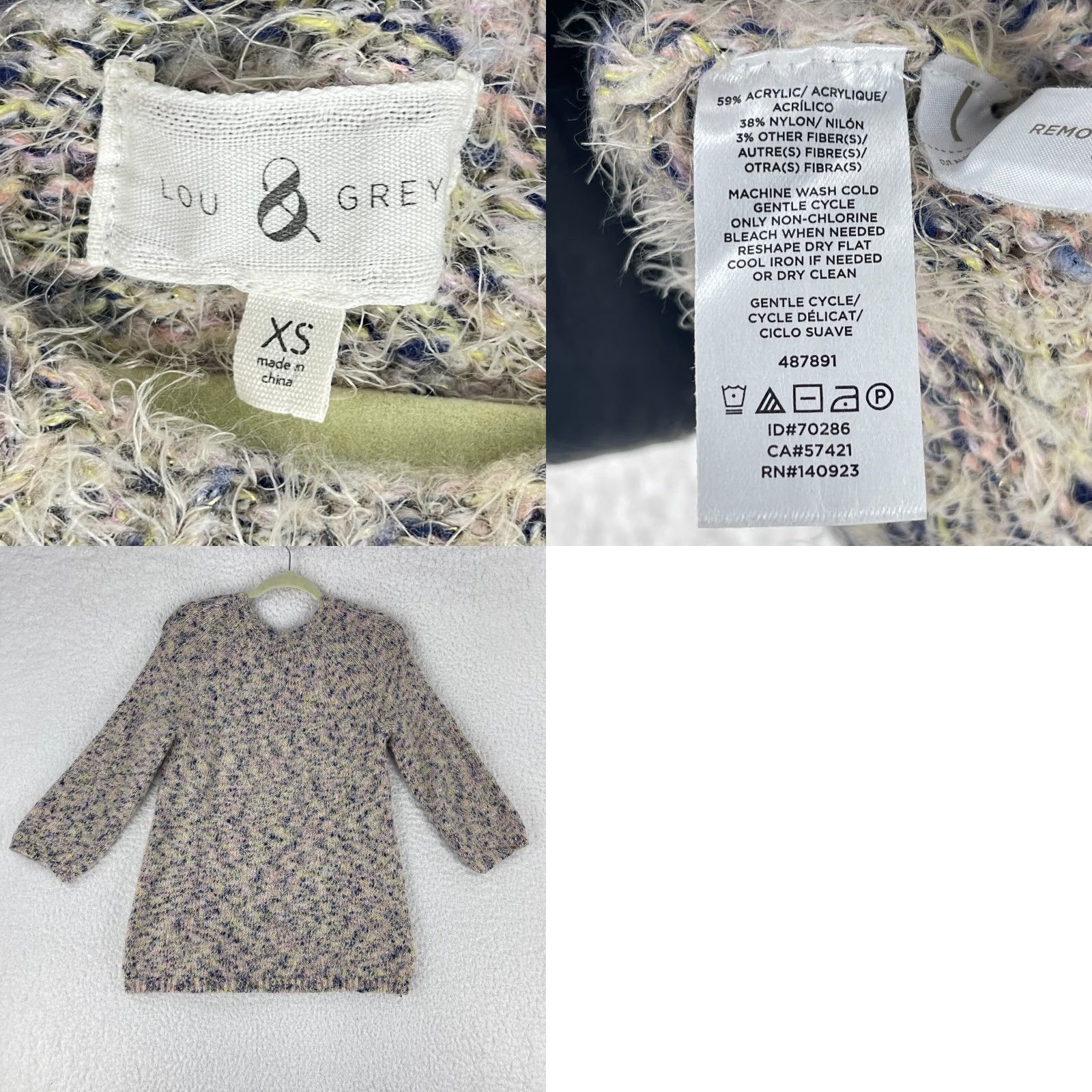 Lou & Grey Lou & Grey Ivory Fuzzy Knit Sweater Womens Pullover 3/4 Sleeve Size XS Size XS / US 0-2 / IT 36-38 - 8 Thumbnail