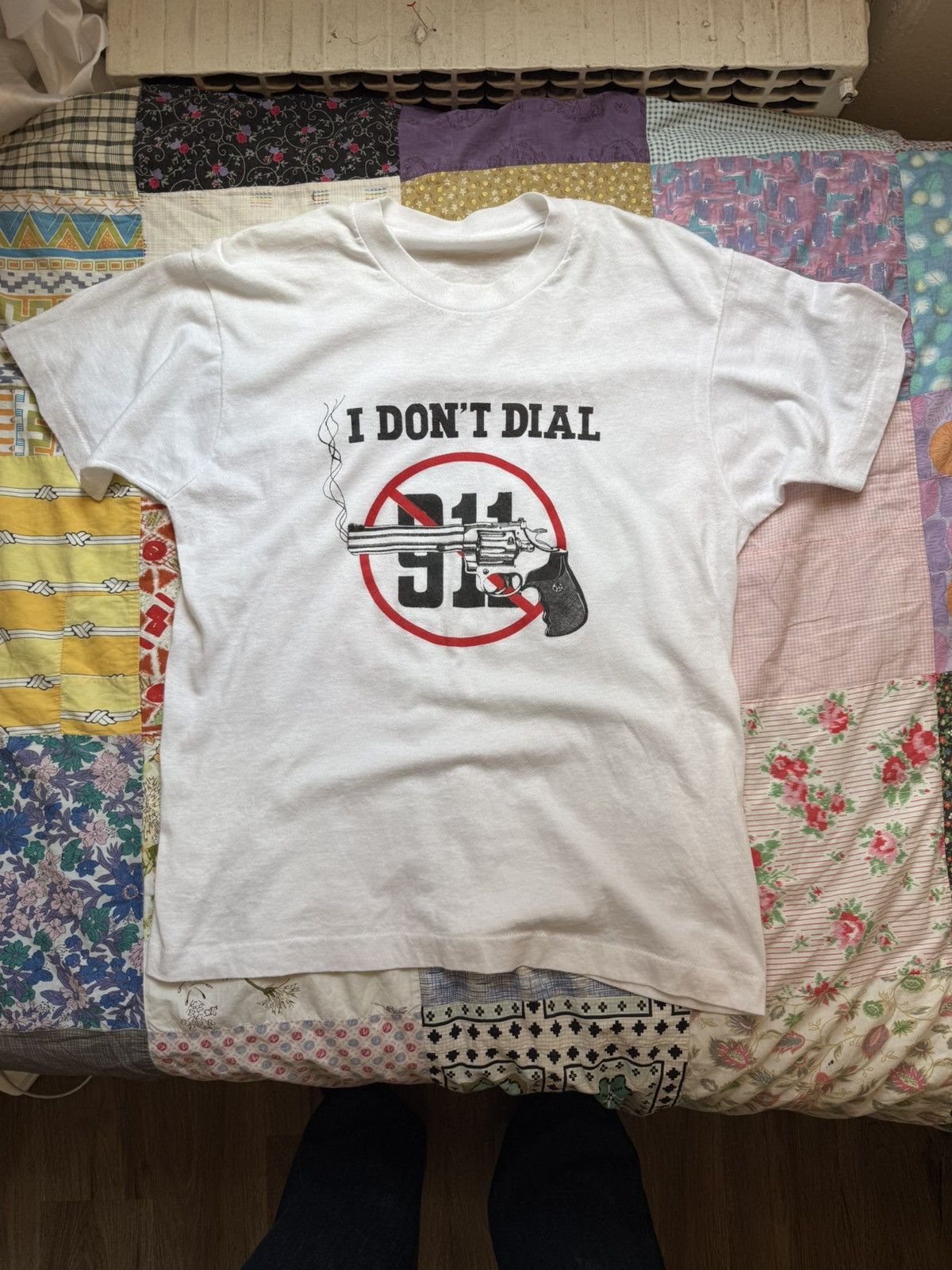 Other Vintage 80s “I Don’t Dial 911” T-Shirt Size US S / EU 44-46 / 1 - 1 Thumbnail