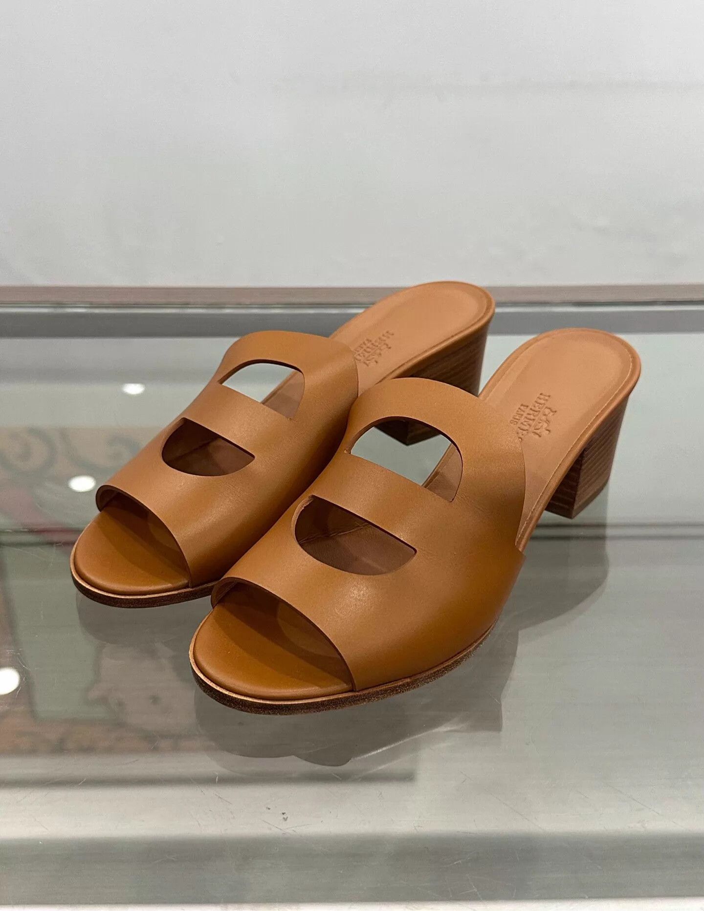 Hermes Hermes Women's Brown Pig Nose Logo 5cm Heel Sandal 37 Size US 6.5 / IT 36.5 - 1 Thumbnail