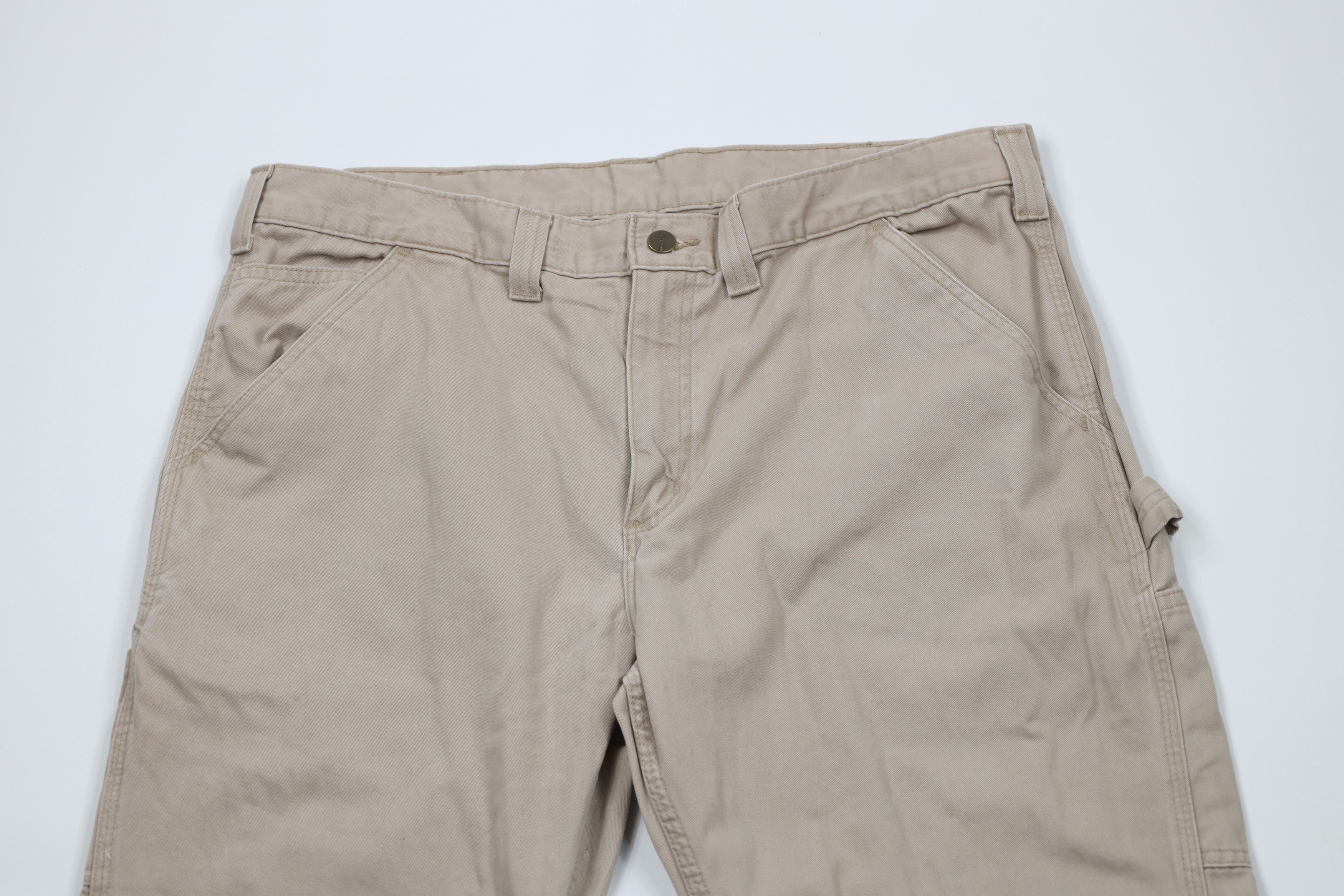 Carhartt × Vintage Vintage Carhartt Wide Leg Dungaree Chino Pants Beige Cotton Size US 38 / EU 54 - 2 Thumbnail