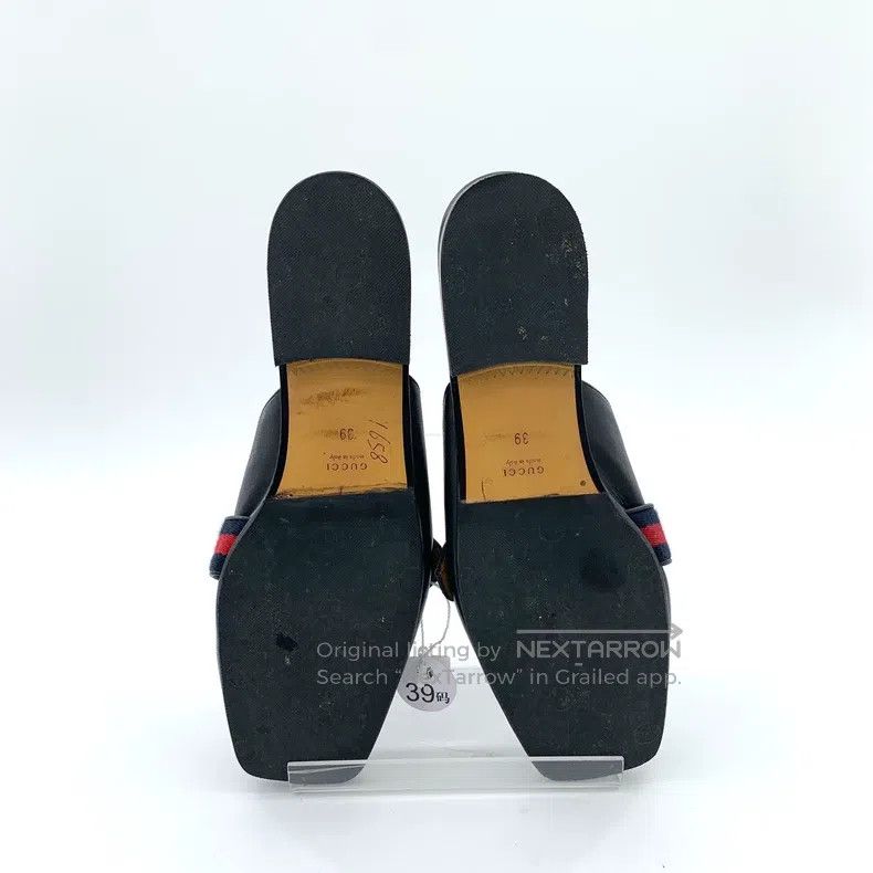 Gucci Gucci Black logo striped webbing wrap head flat slippers Size US 8.5 / IT 38.5 - 5 Thumbnail