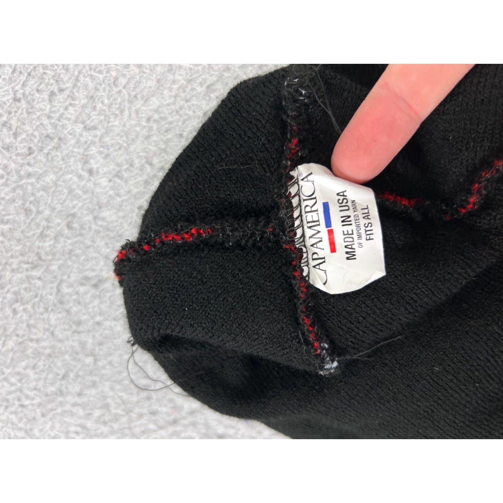 Vintage Cap America Redemption Beanie Toque Hat Men One Size Black Red Knit Acrylic Blend Snowboard Size ONE SIZE - 6 Thumbnail