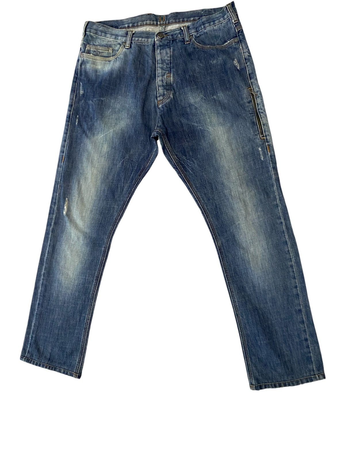 Black Barrett × Neil Barrett NEIL BARRET DISTRESS DENIM MADE IN ITALY INDIGO Size US 34 / EU 50 - 3 Thumbnail