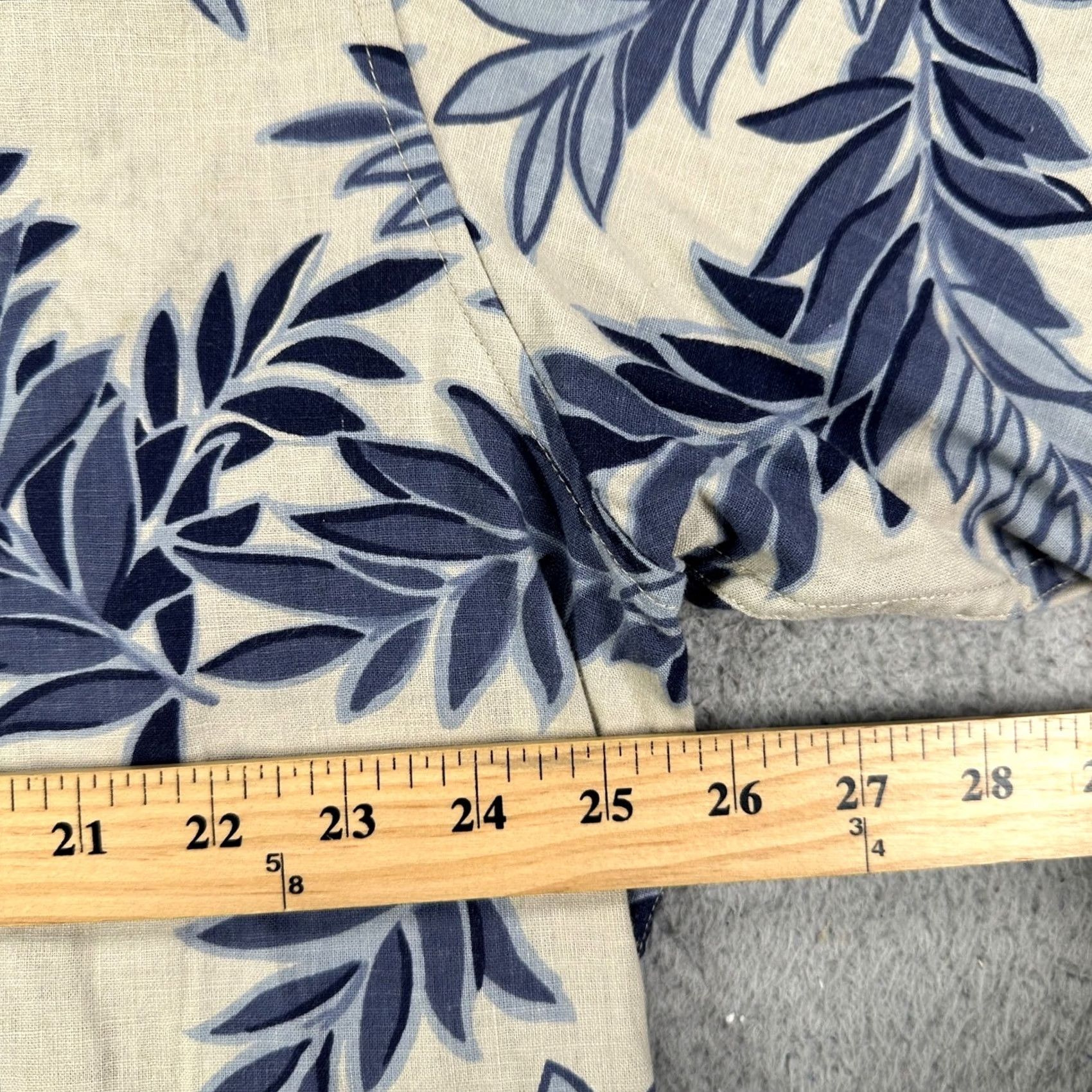 Eddie Bauer Eddie Bauer Weathered Linen Blend Shirt Hawaiian Mens XL White Blue Button Up Size US XL / EU 56 / 4 - 6 Thumbnail