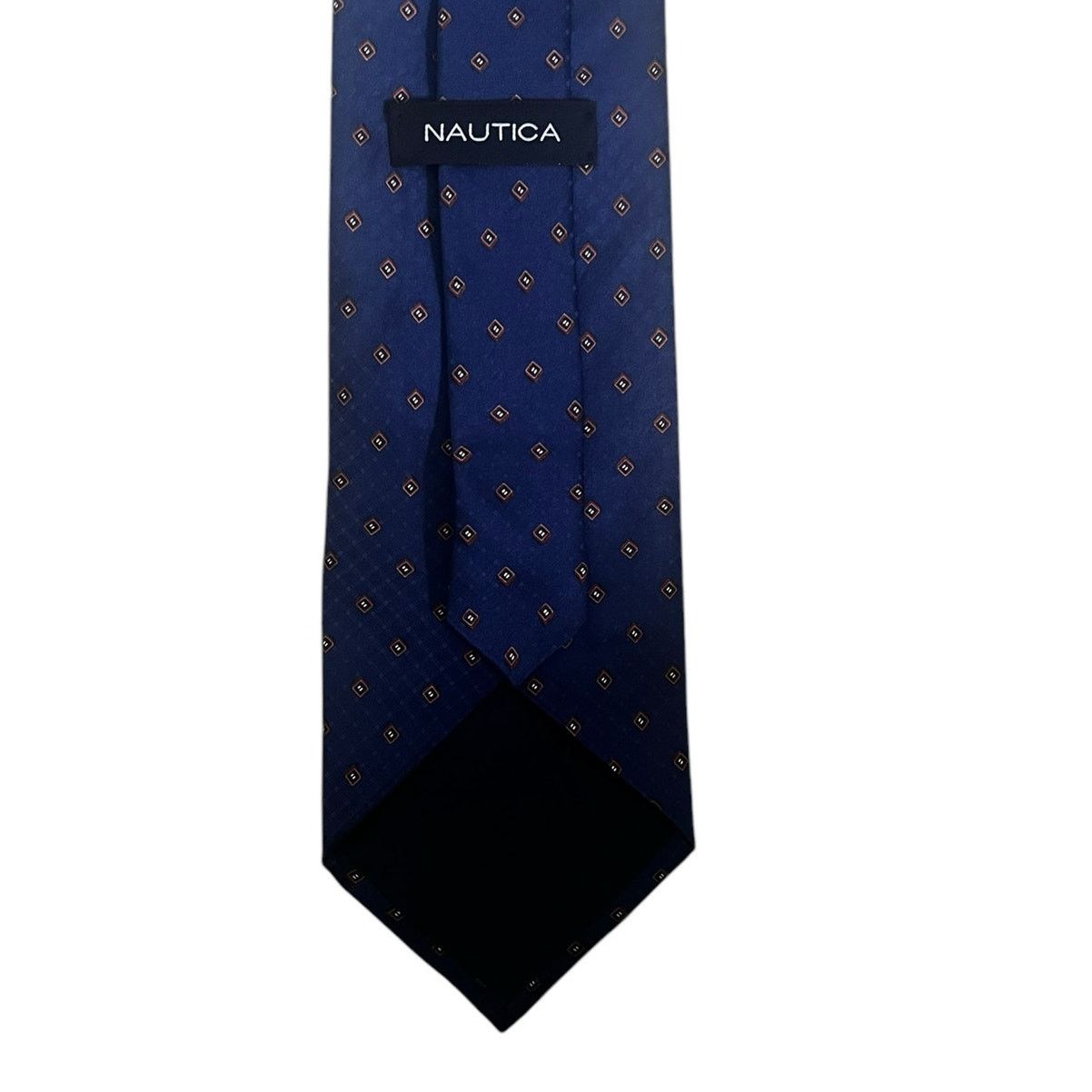 Nautica Nautica 100% silk Tie Navy Brown geometric design. Size ONE SIZE - 3 Thumbnail