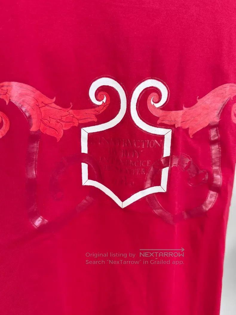 Hermes Hermes Ladies T-Shirt, Red Note Wing Print, Round Neck Sho Size XXS / US 00 / IT 34 - 3 Thumbnail