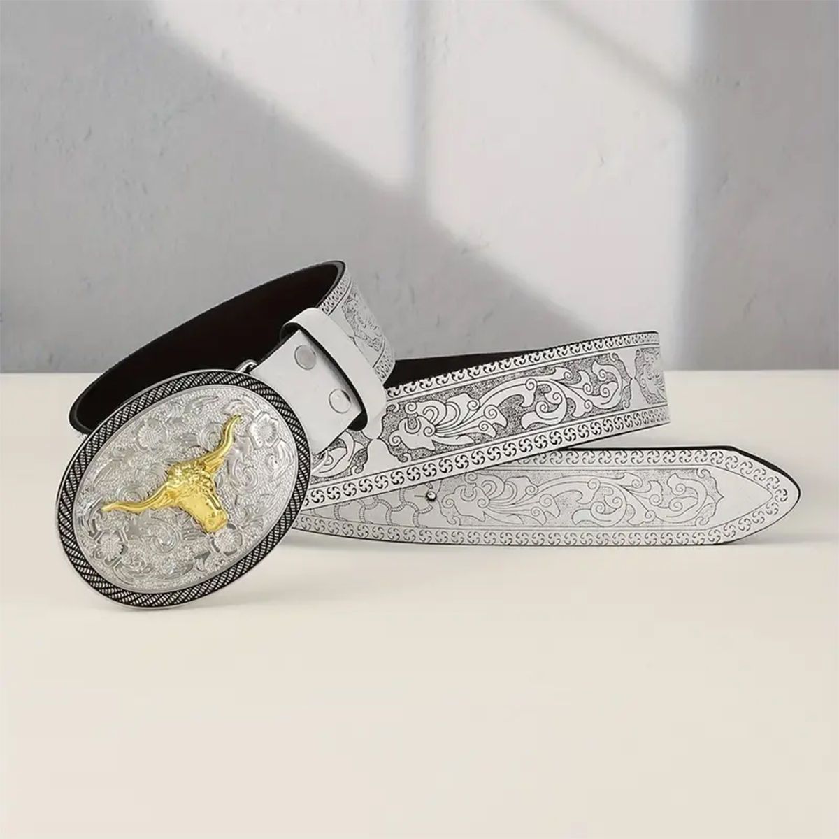 Designer Vibe Vintage Belt Riveted Belts Menswear Accessories Size ONE SIZE - 5 Thumbnail