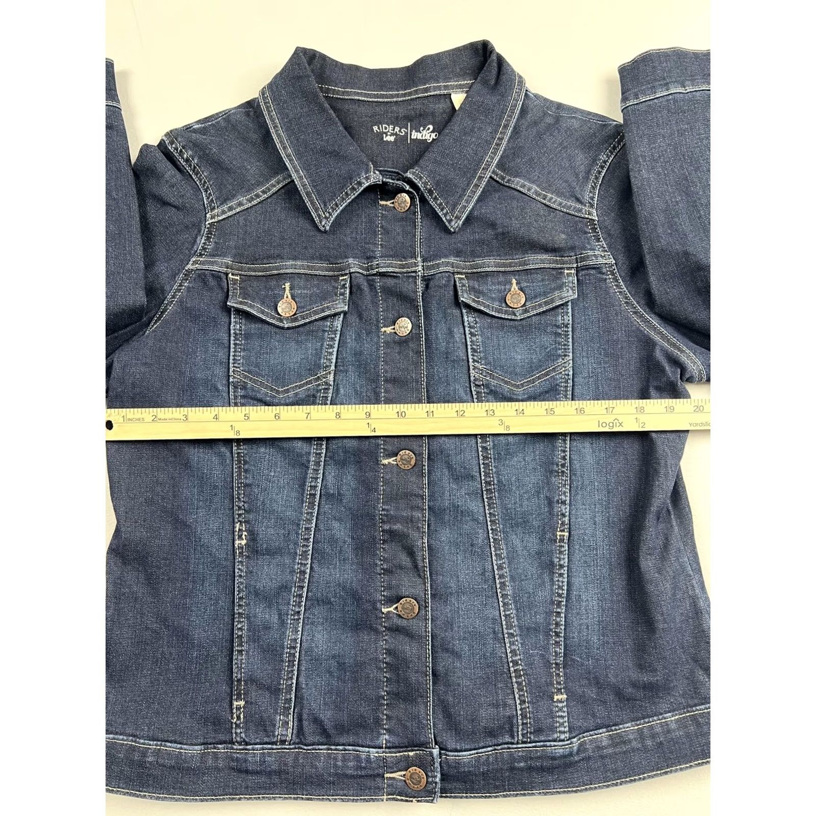 Vintage Riders by Lee Denim Jacket Womens XL Blue Button Front Trucker Pockets Size XL / US 12-14 / IT 48-50 - 5 Thumbnail