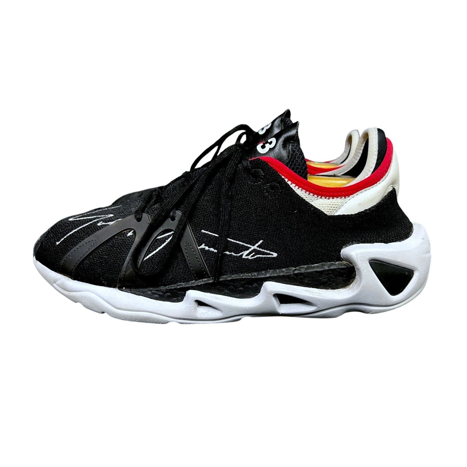 Y-3 Y-3 Yohji Yamamoto Mens 12.5 FYW S-97 Black Scarlet Sneakers Size US 12.5 / EU 45-46 - 3 Thumbnail