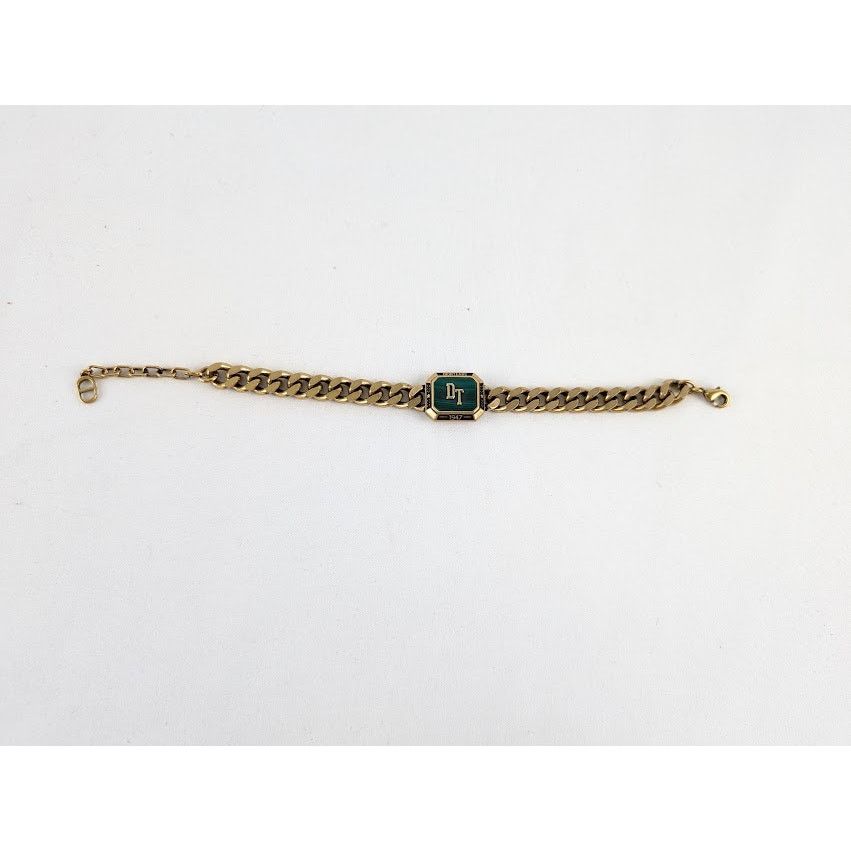 Dior o1rshd1 Size: OS / TEARS Chain Link Bracelet in Gold/Green Size ONE SIZE - 1 Thumbnail