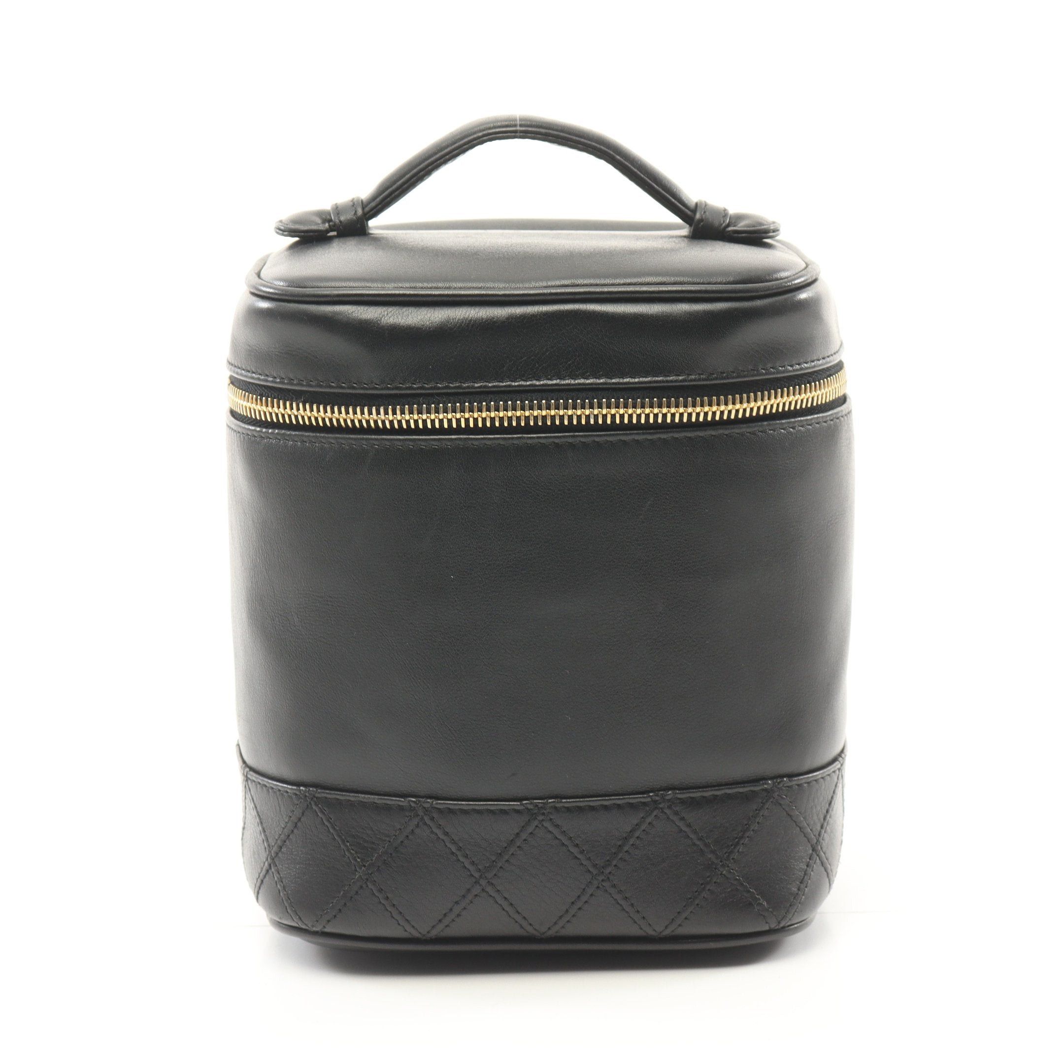 Chanel Chanel Bicolore Vanity Bag Handbag Leather Black Gold Hardware Size ONE SIZE - 1 Thumbnail