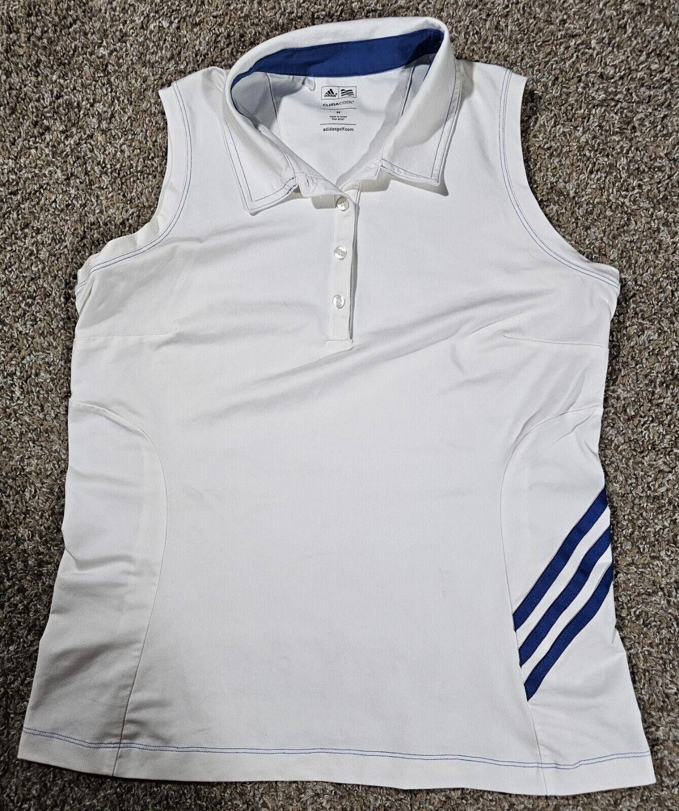 Adidas Adidas CLIMACOOL Womens White Stripe Sleeveless Golf Polo M Size M / US 6-8 / IT 42-44 - 1 Thumbnail