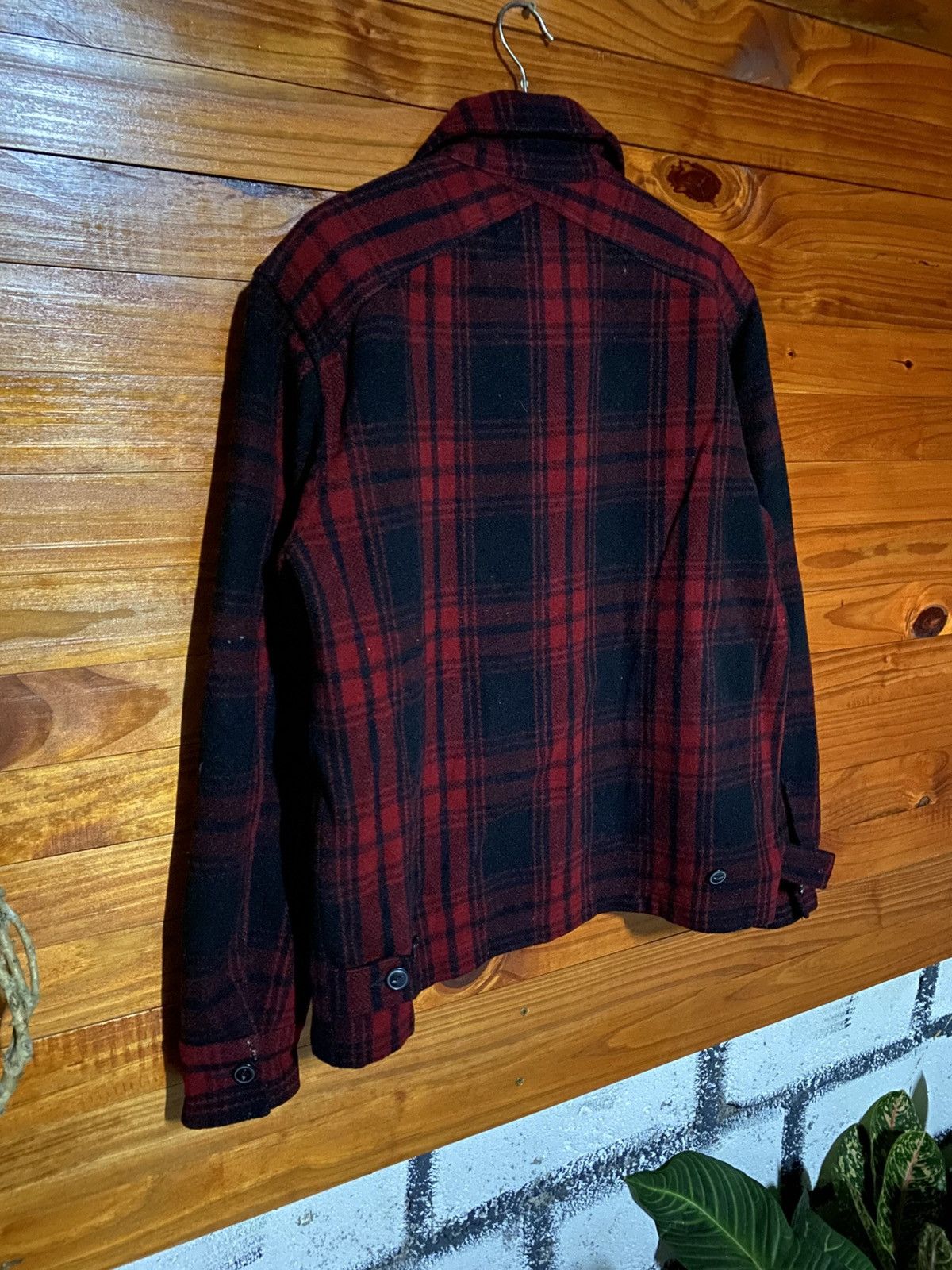 Japanese Brand Back Number Red Black Wool Plaid Jacket – Military Inspired Size US L / EU 52-54 / 3 - 11 Thumbnail