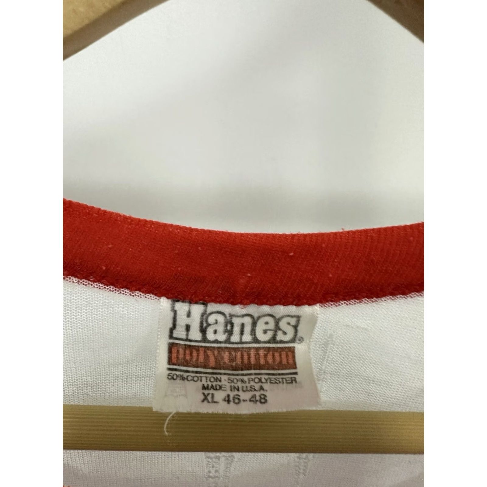 Hanes VTG 80s Nebraska Basketball Camp Super Paper Thin Burnout Ringer Worn T-Shirt XL Shirt Mens White Hanes Size US XL / EU 56 / 4 - 6 Thumbnail