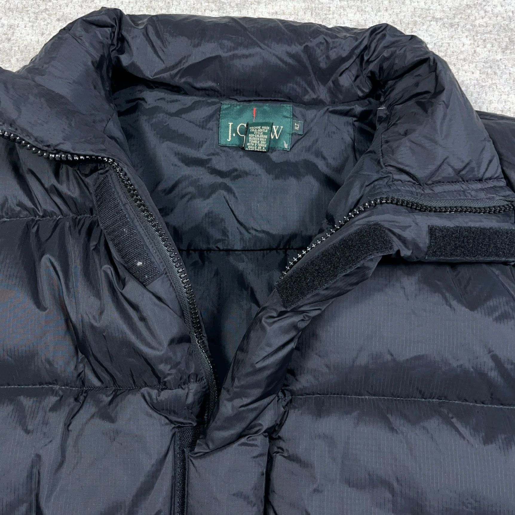 J.Crew Vintage J Crew Puffer Jacket Men XLT Black Down Fill Ski Coat 90s Winter Mens Size US XL / EU 56 / 4 - 2 Thumbnail