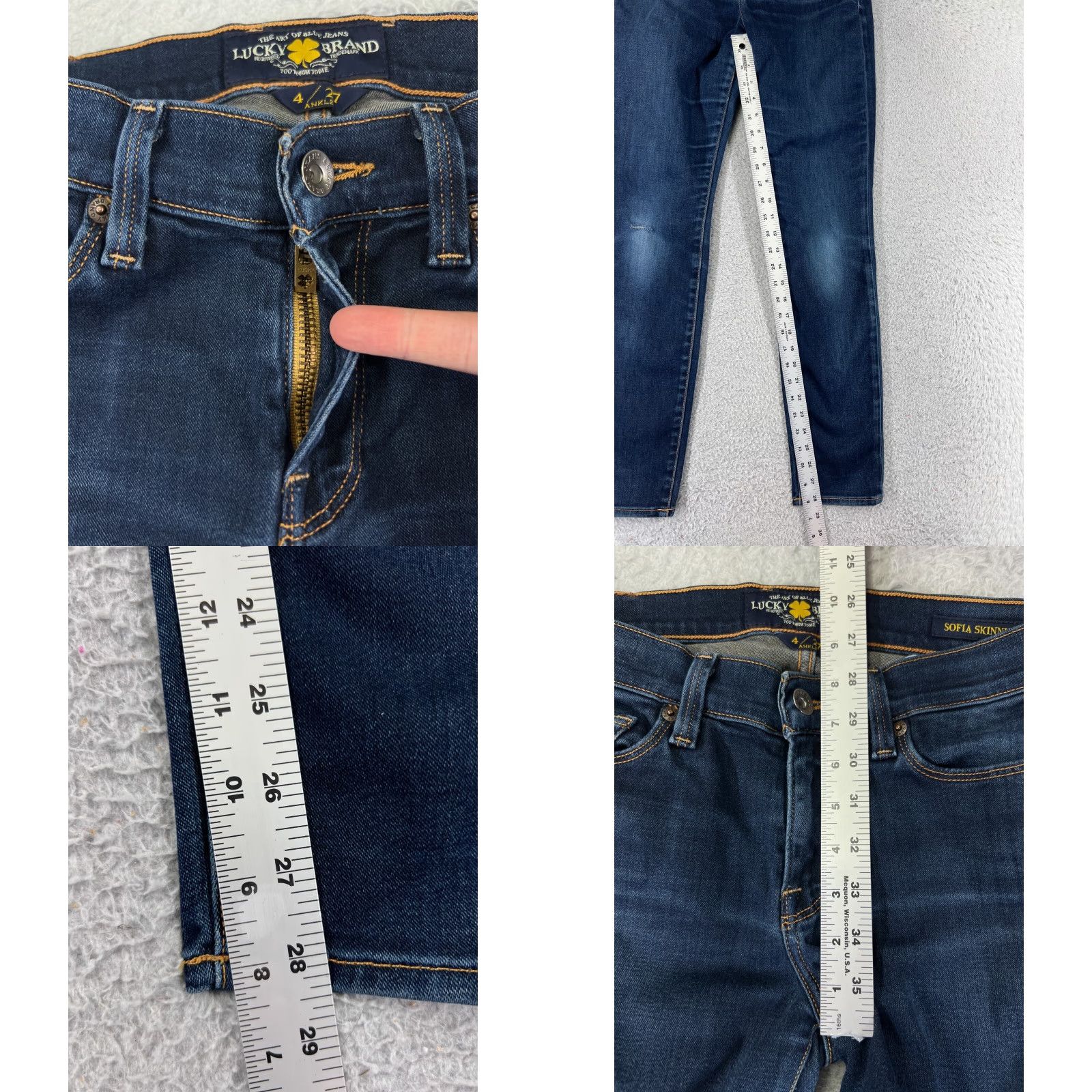 Lucky Brand Lucky Brand Jeans Womens 4 Blue Denim Skinny Low Rise 25x28 90s American Pocket 5-Pocket Design Regular Cotton Blend Size 27" / US 4 / IT 40 - 8 Thumbnail