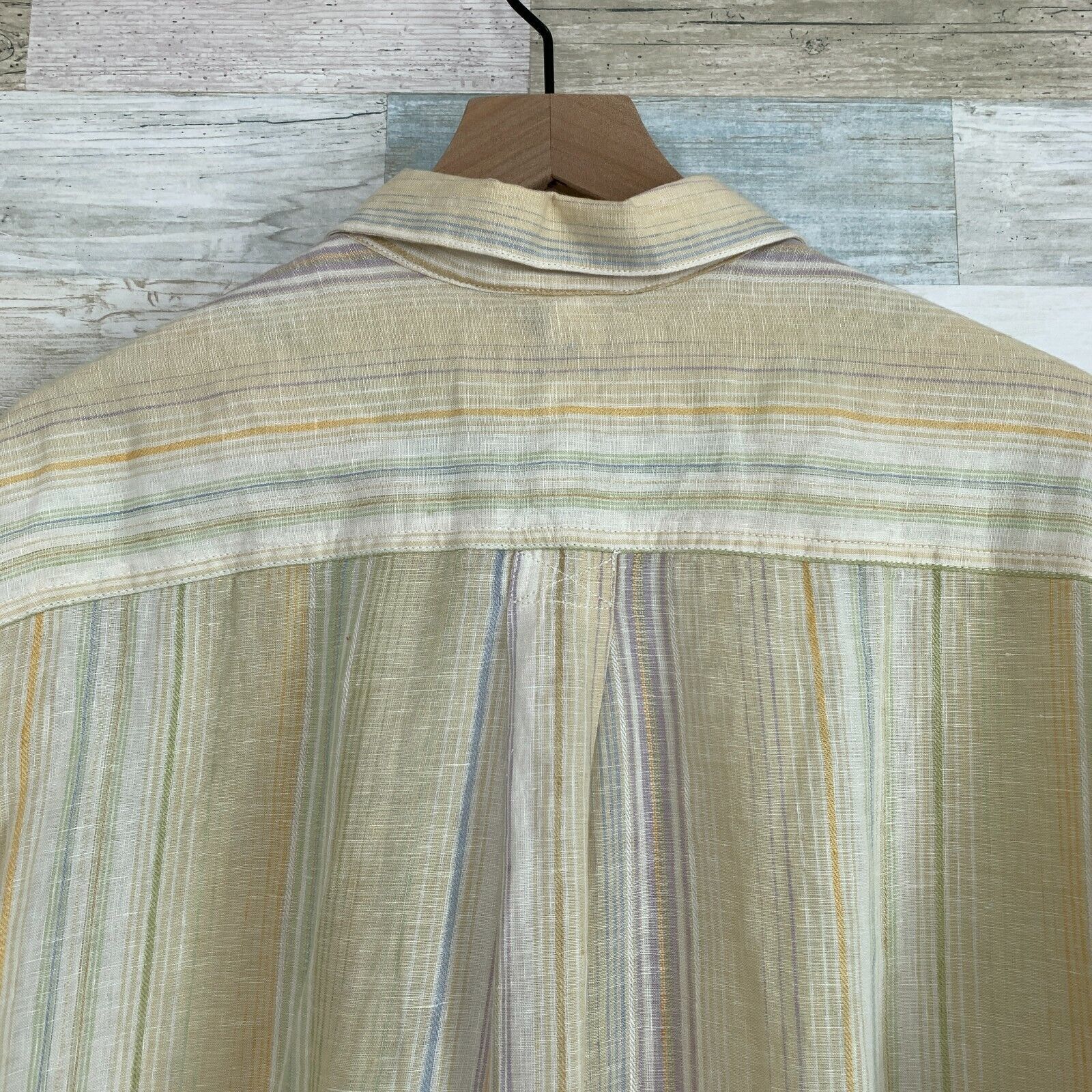 Tommy Bahama Tommy Bahama Linen Camp Shirt Yellow Striped Mens Large Size US L / EU 52-54 / 3 - 4 Thumbnail