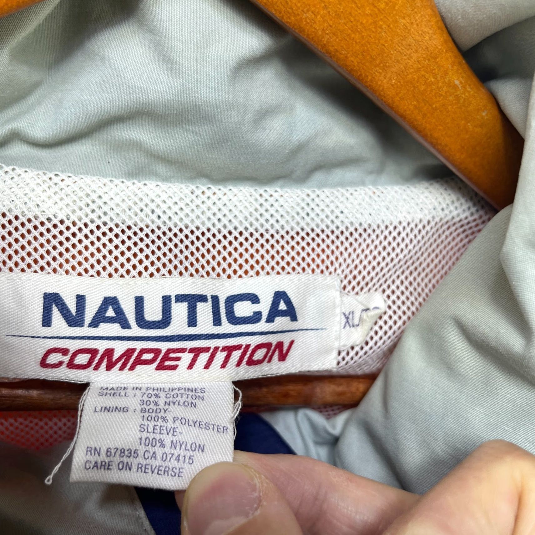Nautica VINTAGE Nautica Windbreaker Jacket Men's XL Orange 90s - Logo, Nylon, Polyester lining, Regular fit, Solid, Casual Jacket Size US XL / EU 56 / 4 - 5 Thumbnail