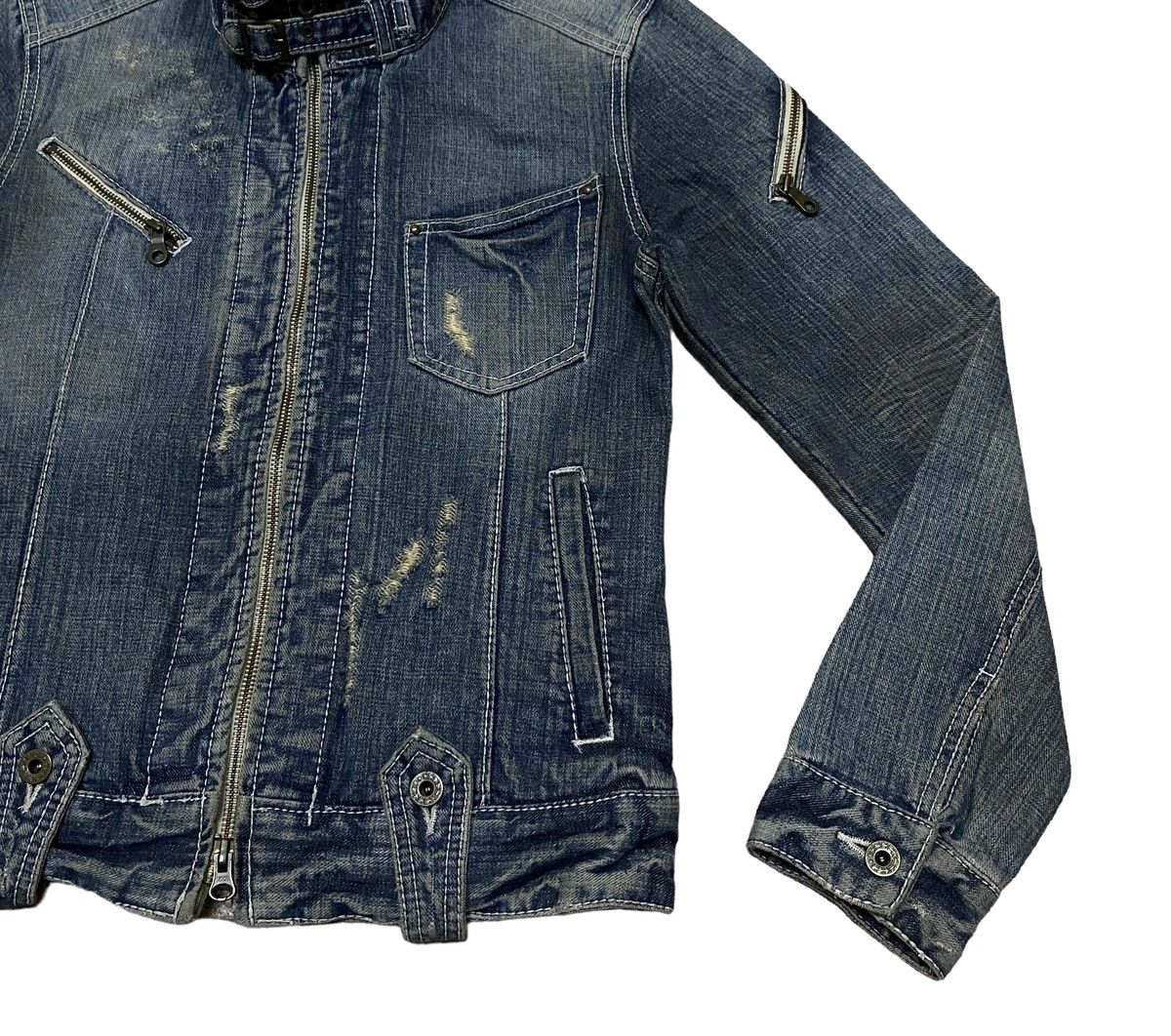 14th Addiction × Boycott × Le Grande Bleu (L.G.B.) Rare Design Vintage Brand Boycott Denim Trucker Jacket 2000s Size US M / EU 48-50 / 2 - 7 Thumbnail