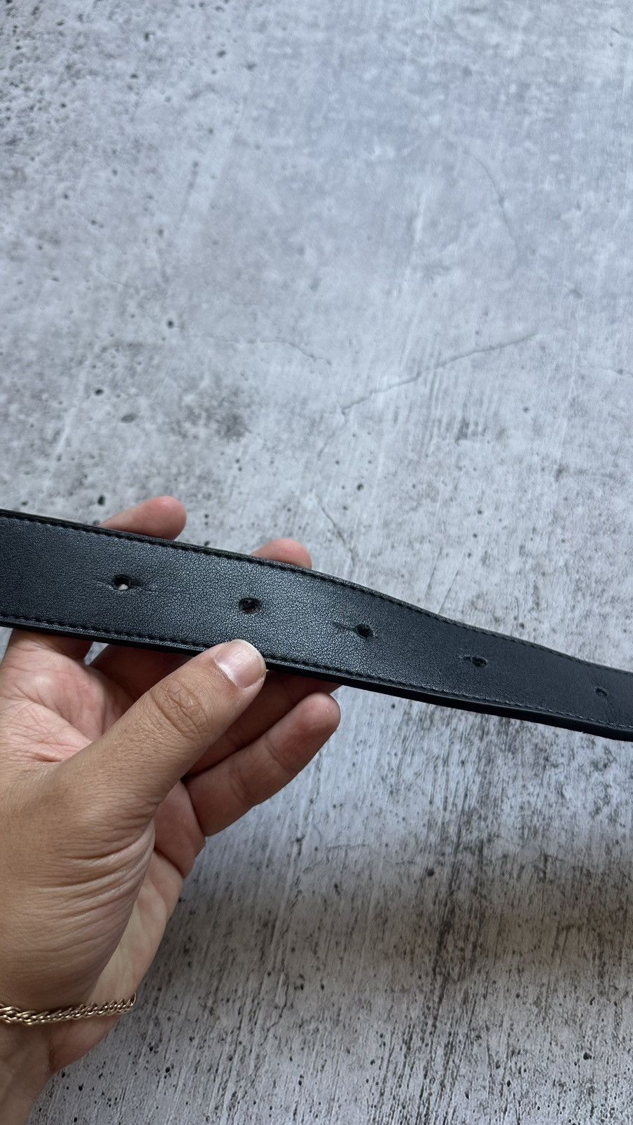 Gucci Vintage Gucci Double G Black Leather Belt Size ONE SIZE - 17 Thumbnail