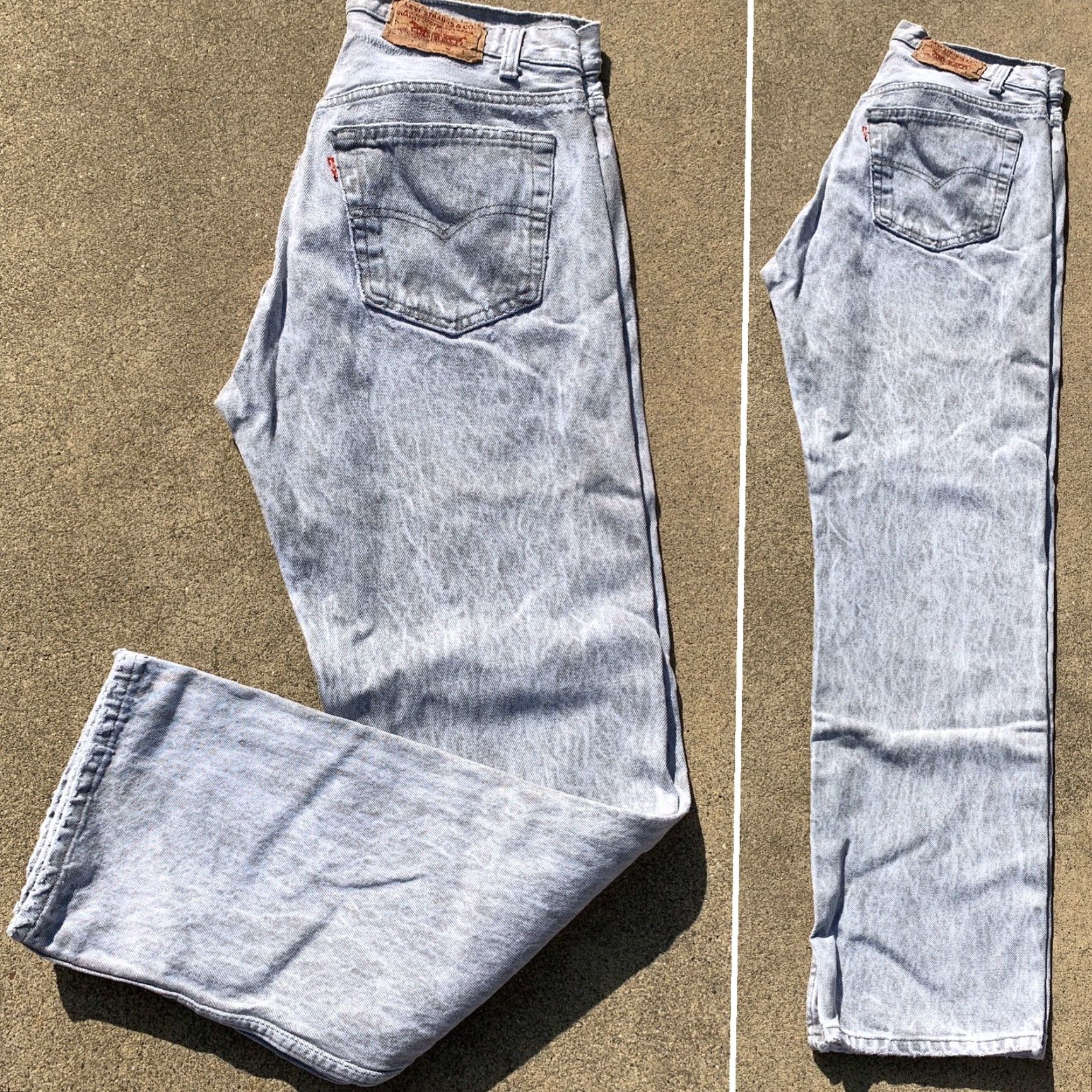 Vintage VINTAGE Levi’s Button Fly 501 Jeans Gray Acid Wash 32 30 31.5 in Waist Denim USA 1980s Mens Womens Boys Girls Size US 30 / EU 46 - 5 Thumbnail