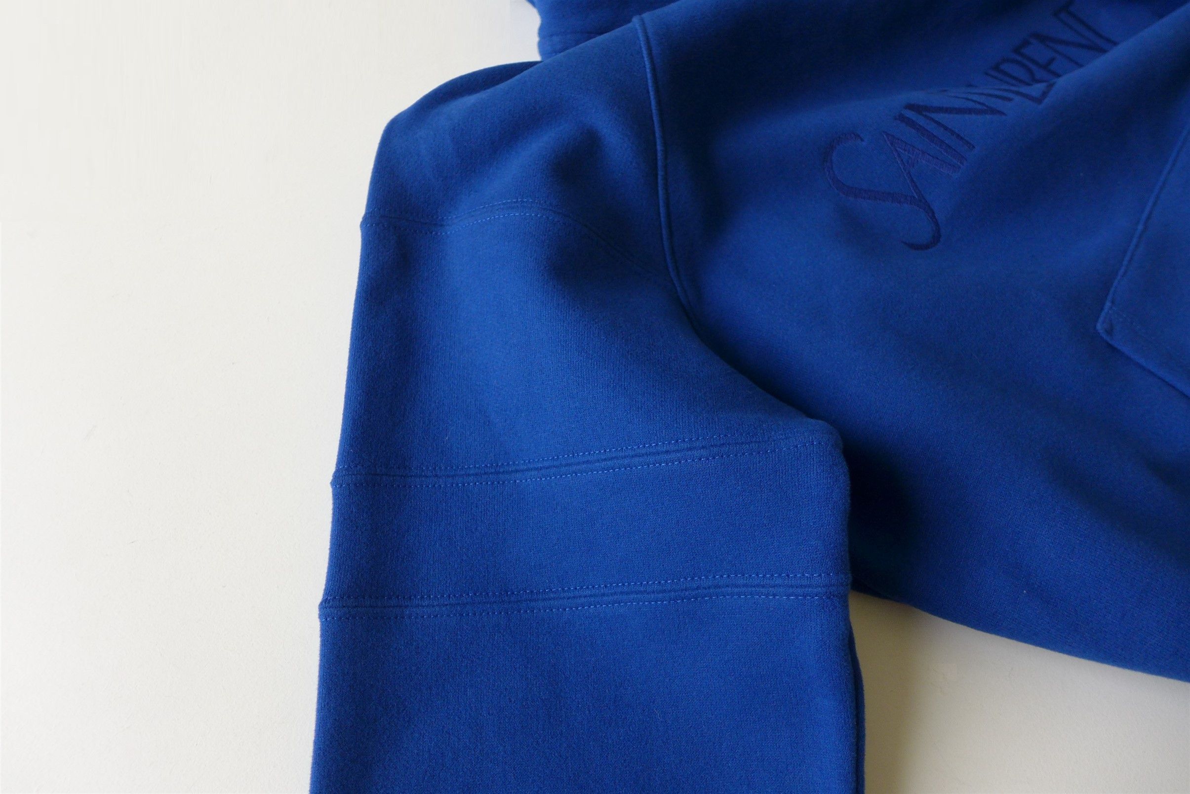 Saint Laurent Paris Saint Laurent Logo Embroidery Hoodie - Blue Cotton Size US M / EU 48-50 / 2 - 12 Thumbnail