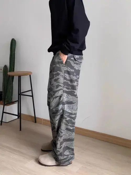 Jean Vintage Washed Loose Fit Outdoor Workwear Camo Pants Size US 32 / EU 48 - 3 Thumbnail