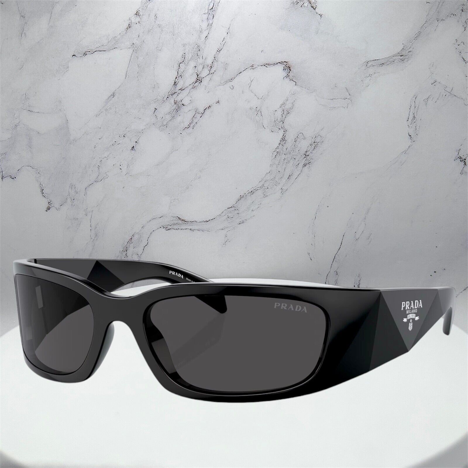 Prada New Prada Sunglasses Black Symbole Logo Wrap Size ONE SIZE - 14 Thumbnail