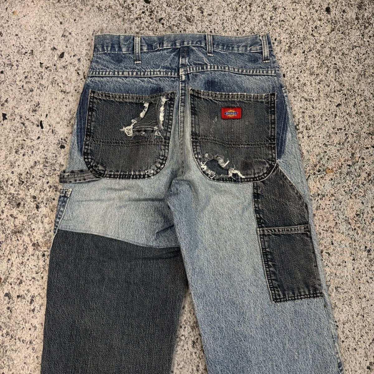 Vintage Dickies Patchwork Faded Thrashed Carpenter Jeans ERD Grunge Size US 28 / EU 44 - 4 Thumbnail