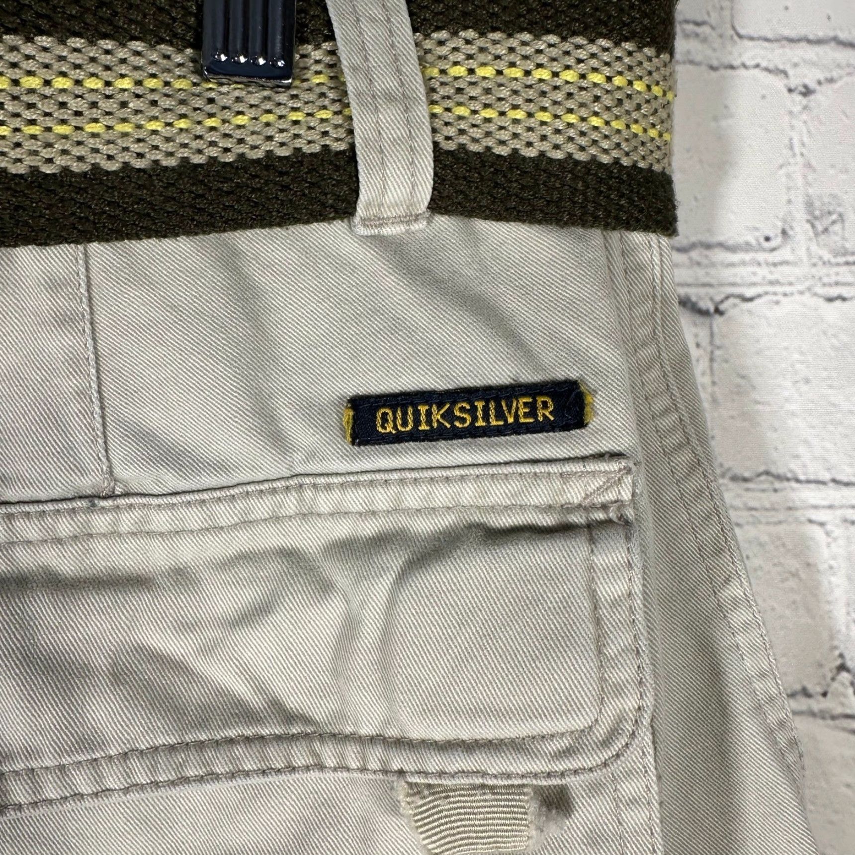 Quiksilver Quiksilver Cargo Shorts Khaki Tan Size 36 Belt Pockets Cotton Mens Cargo Short Beige 36 Regular Rise Mid 10-12in Belted Pockets Size US 36 / EU 52 - 4 Thumbnail