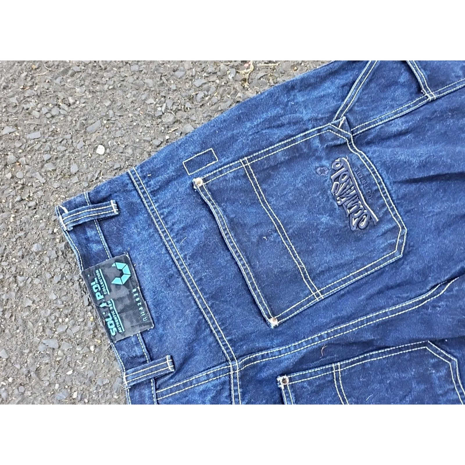 Southpole VINTAGE Southpole Jeans Wide Leg 38x32 Denim Blue 90s Grunge Hip Hop Logo Distressed Relaxed Men's Jeans Size US 38 / EU 54 - 4 Thumbnail