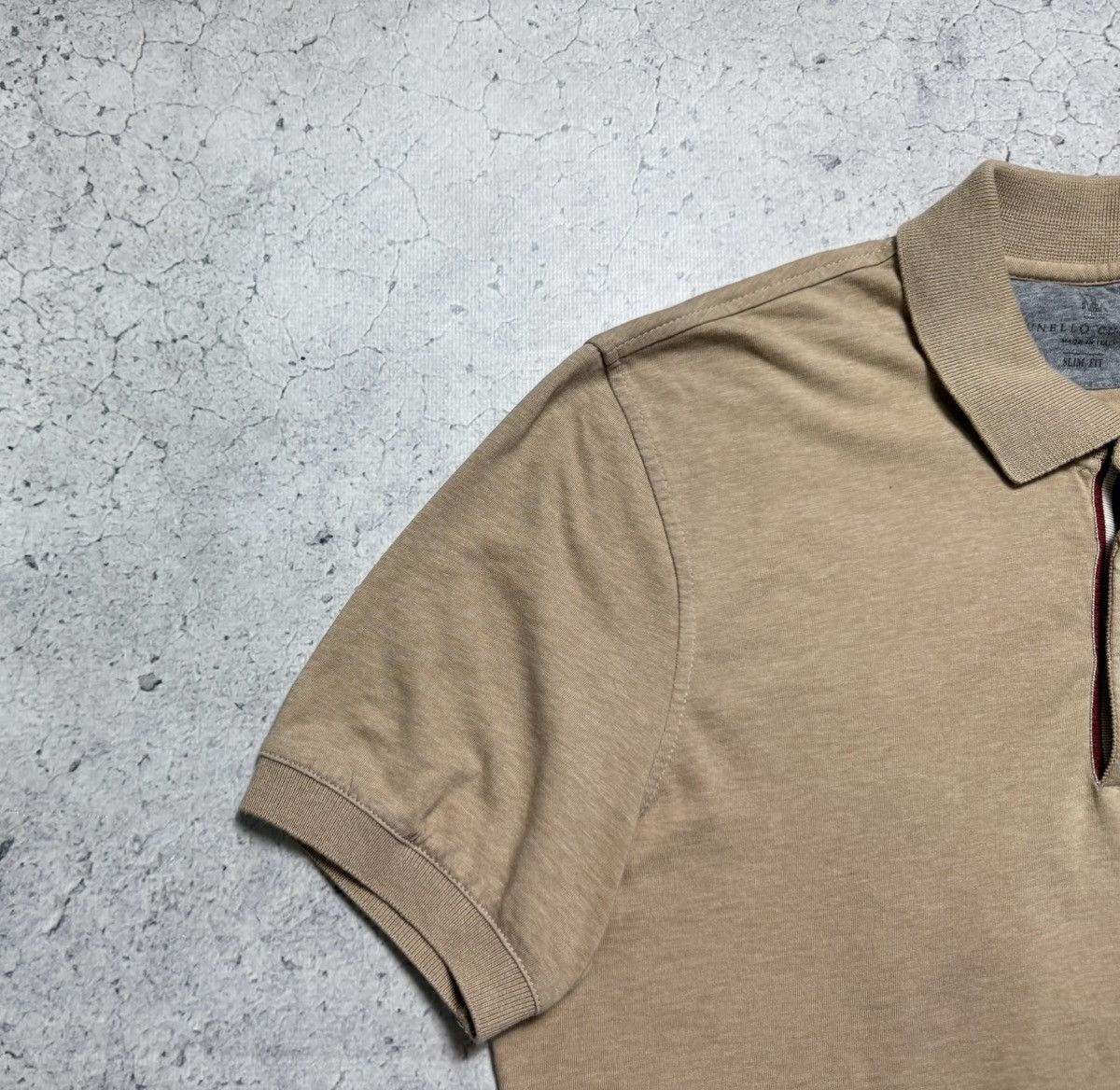 Brunello Cucinelli Brunello Cucinelli Luxury Polo Shirt Beige Rare Old Money Size US XS / EU 42 / 0 - 4 Thumbnail