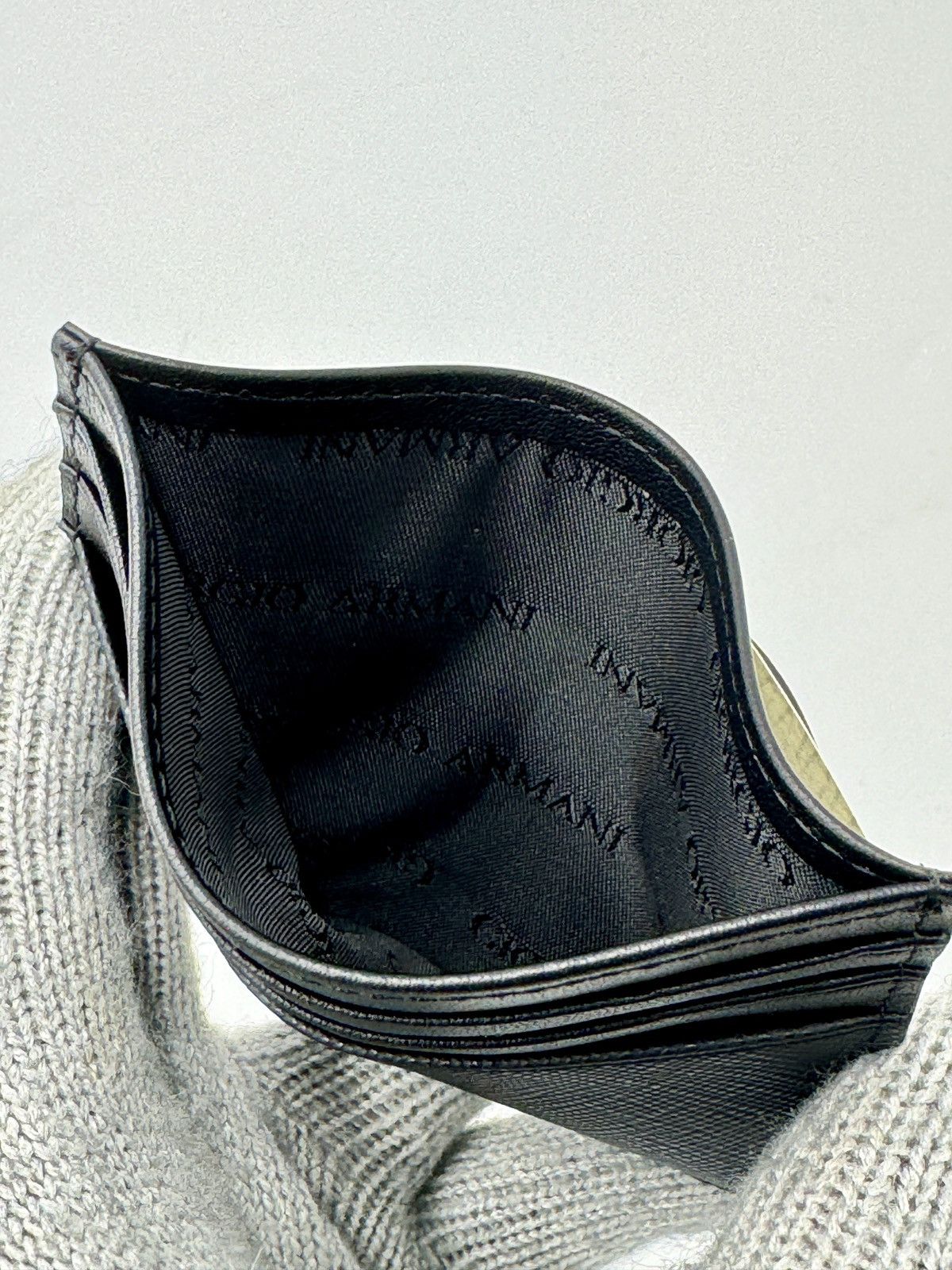 Giorgio Armani leather card holder wallet in black