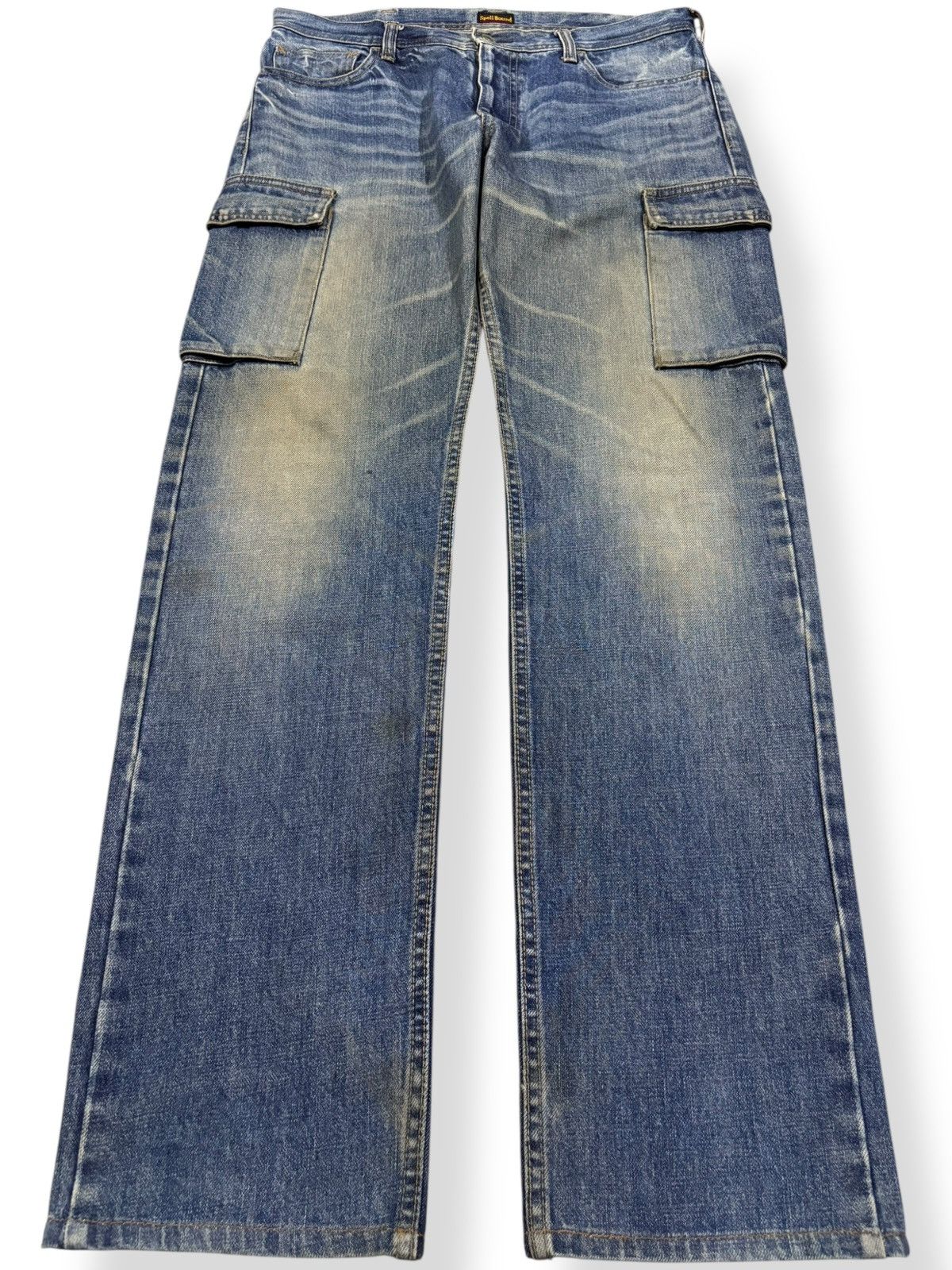 Spellbound Vintage Japanese Brand Spellbound Mud Wash Cargo Jeans Size US 33 - 1 Thumbnail