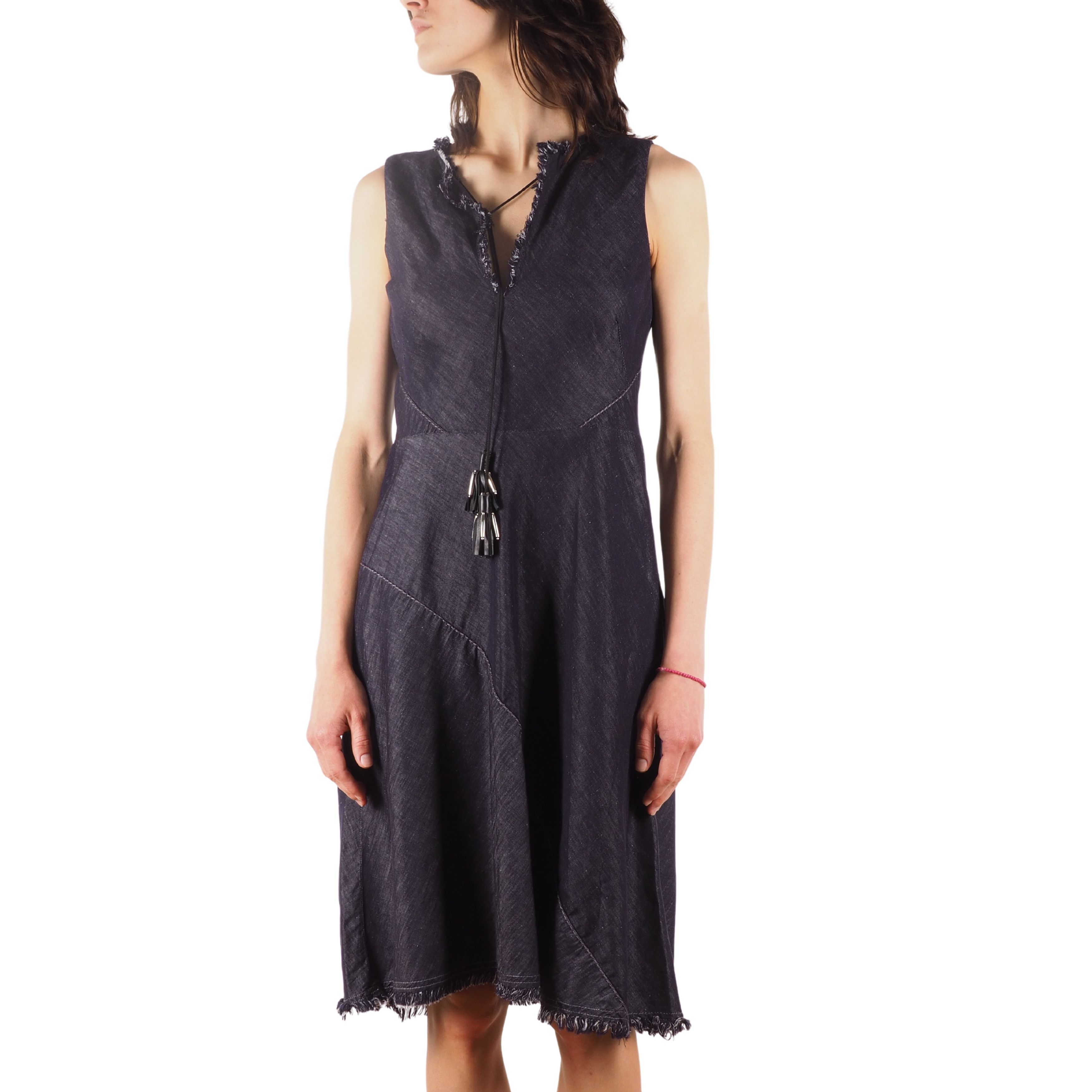 DOROTHEE SCHUMACHER DOROTHEE SCHUMACHER Denim Blue Cotton Linen Dress Size S / US 4 / IT 40 - 1 Thumbnail