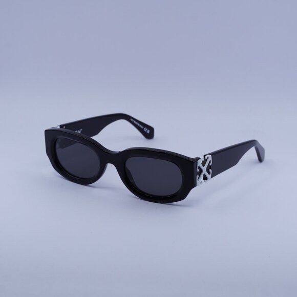 Off-White Off-White OERI14E PALMER 1007 Sunglasses Black Oval Frame Size ONE SIZE - 5 Thumbnail