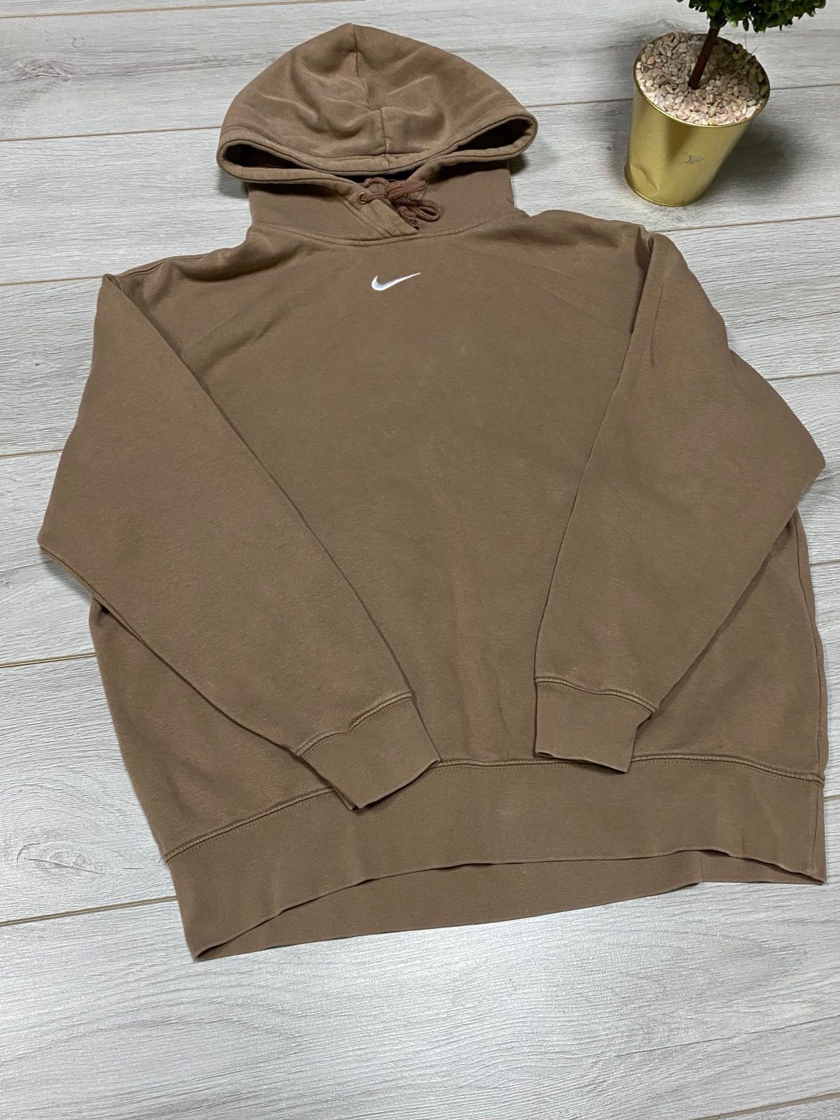 Nike Nike Brown Travis Style Center Logo Swoosh Hoodie Size US M / EU 48-50 / 2 - 2 Thumbnail