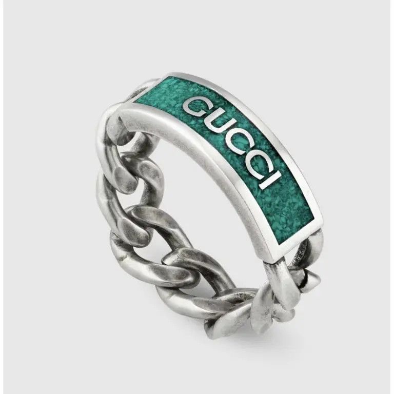 Gucci oc11z0126 Size: 16 / Chain Logo Ring In Silver Size ONE SIZE - 3 Thumbnail