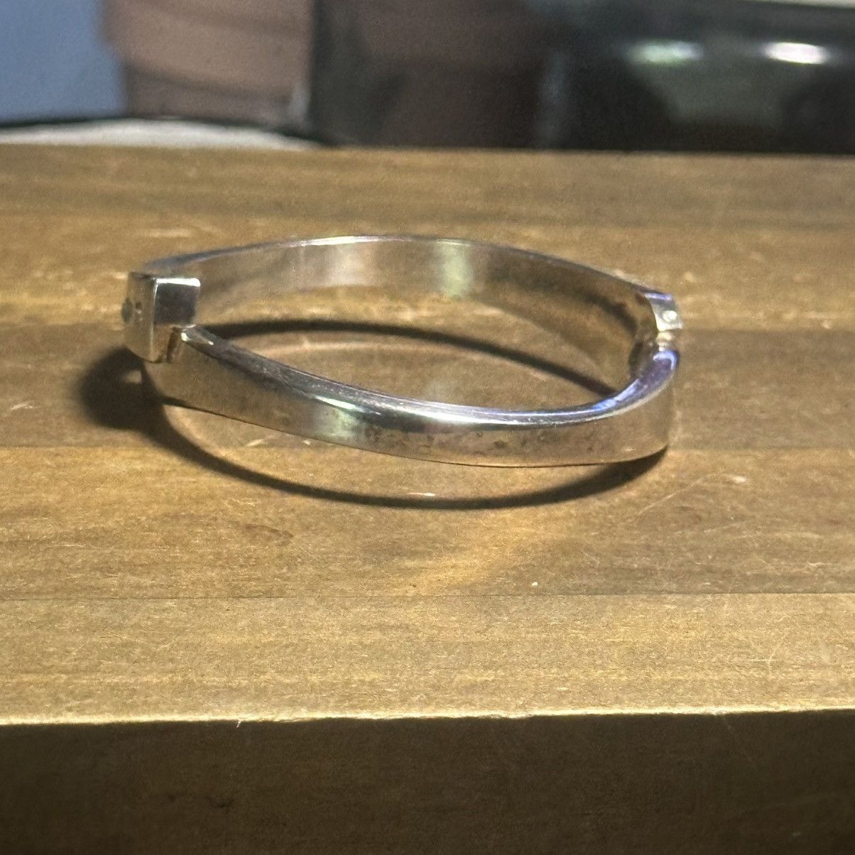 Vintage Vintage sterling silver plated hinged clamper bangle bracele Size ONE SIZE - 4 Thumbnail