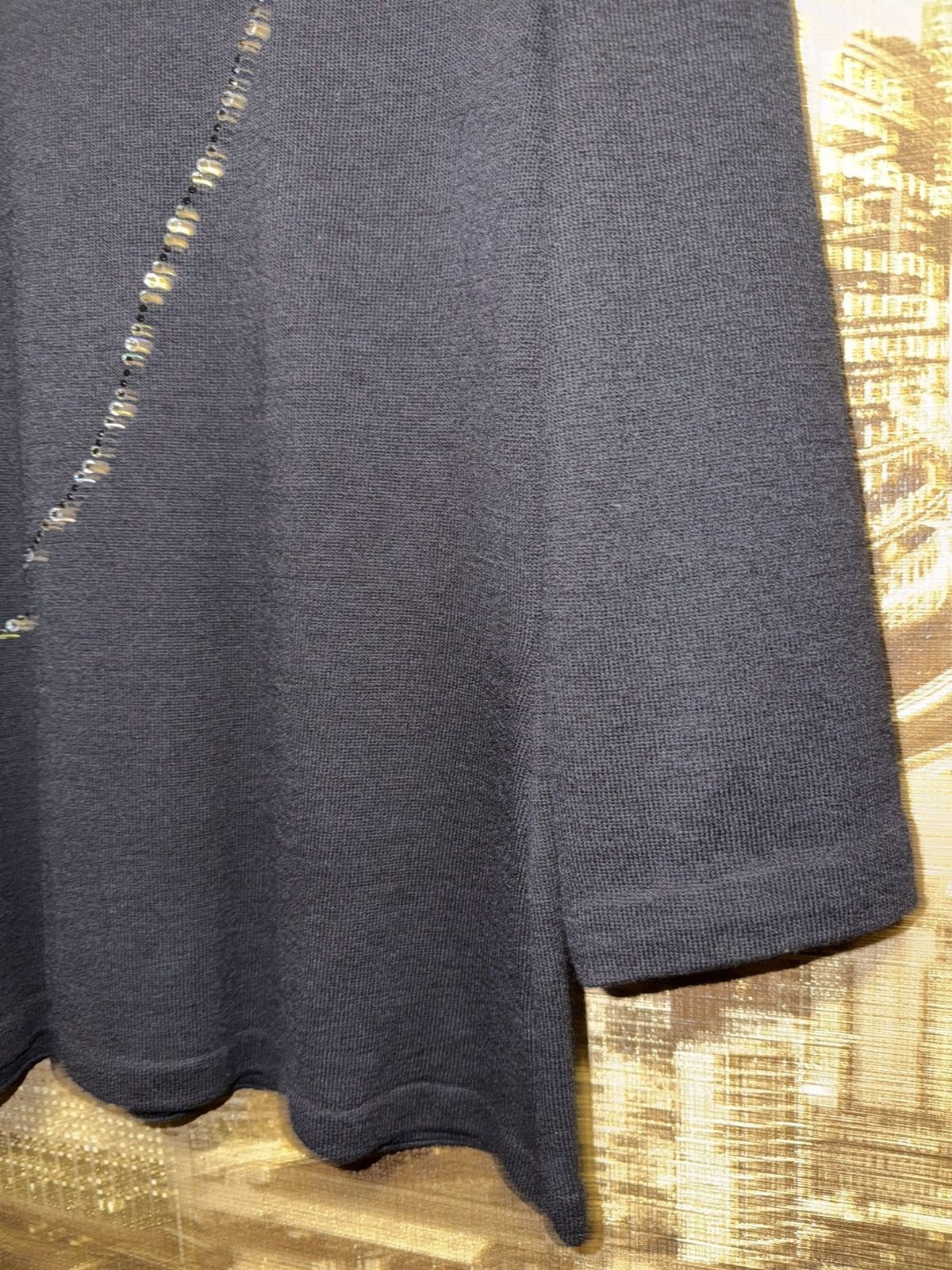 St. John Women's St. John Black & Silver Beaded Crew Neck Sweater Size M / US 6-8 / IT 42-44 - 13 Thumbnail