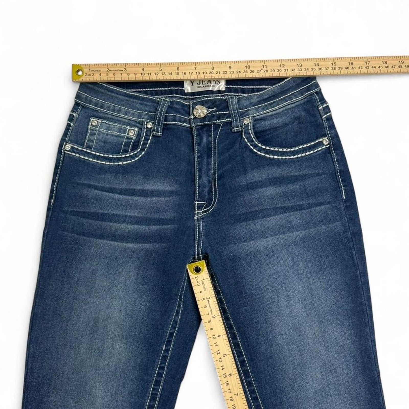 Other Y Jeans Los Angeles blue bootcut Y2K 2000s jeans size 7/8 Size 30" / US 8 / IT 44 - 6 Thumbnail
