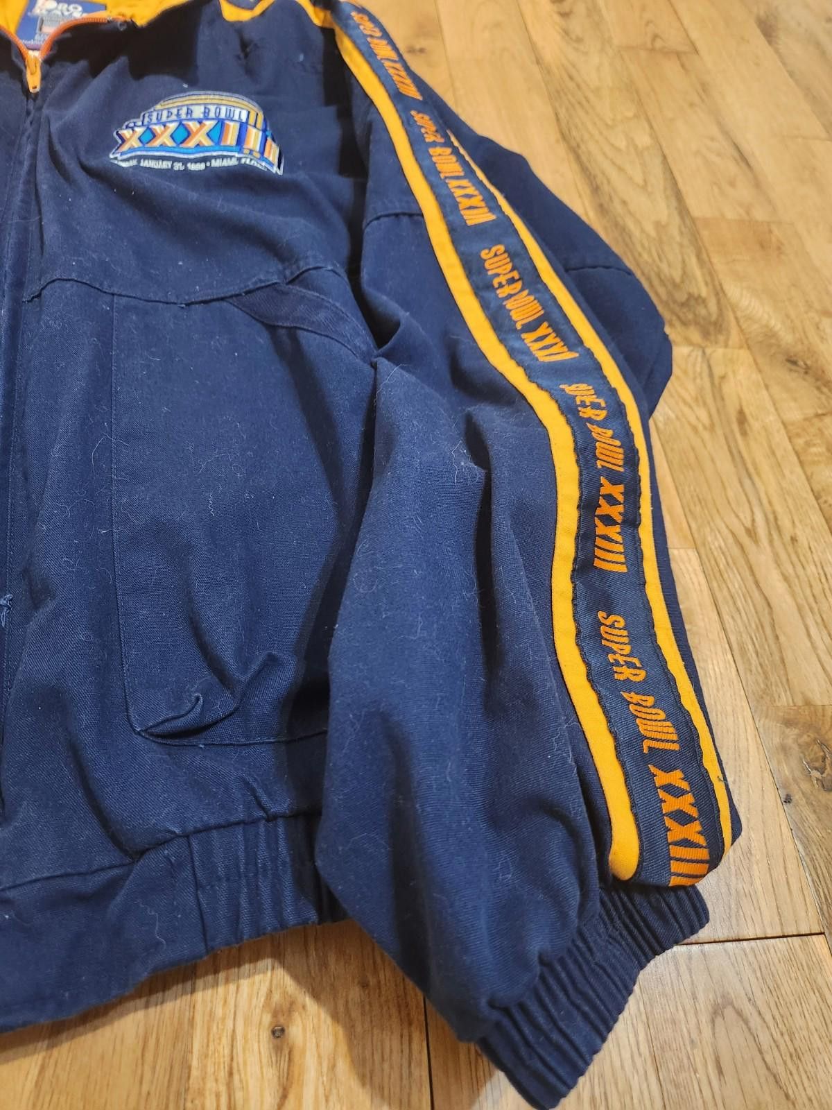 Pro Player Rare Vintage 90s Superbowl XXXIII NFL Logo Jacket Miami FL M Size ONE SIZE - 5 Thumbnail