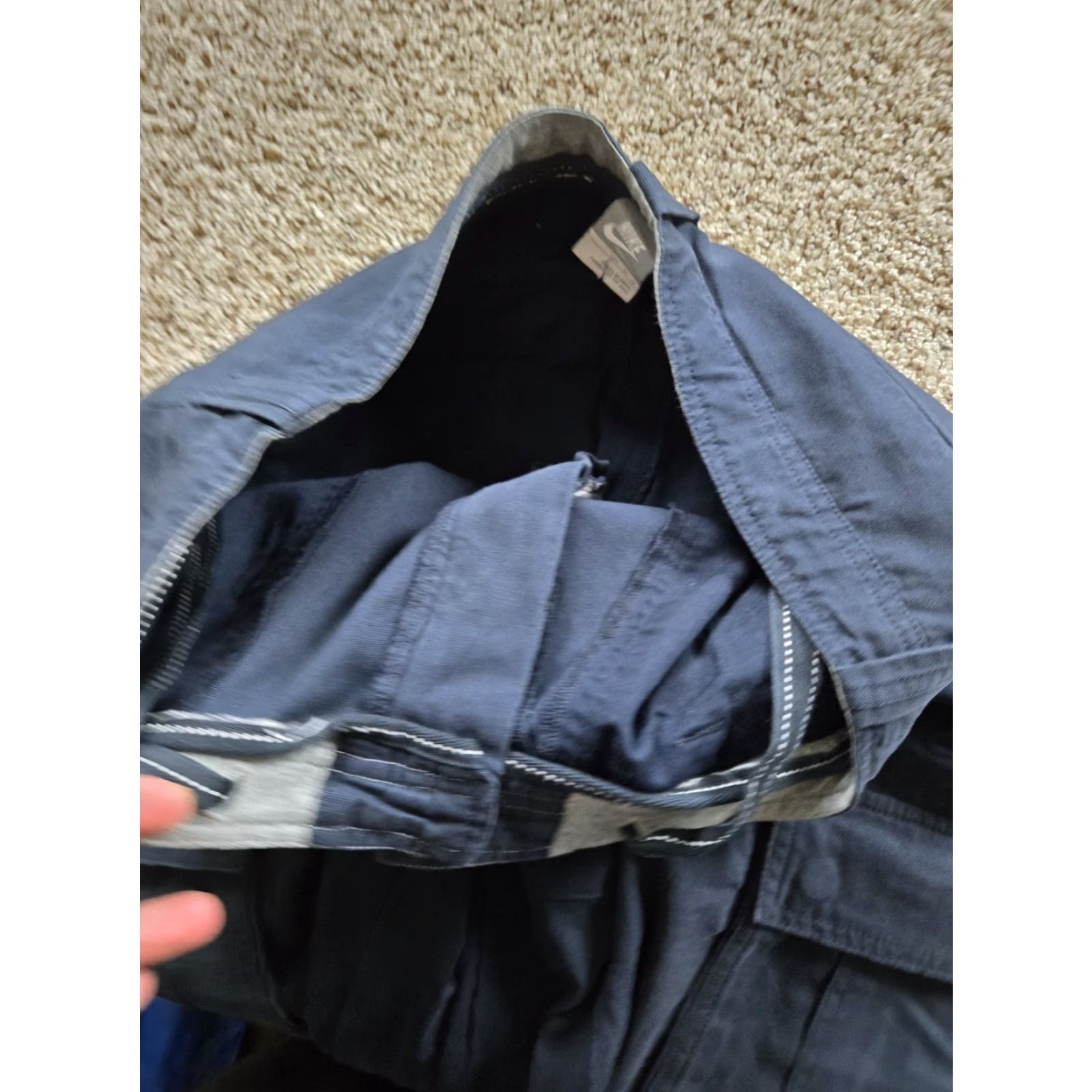 Nike VINTAGE Nike Cargo Pants Mens 34 Blue Straight Leg Baggy Drawstring Pockets Y2K Size US 34 / EU 50 - 7 Thumbnail