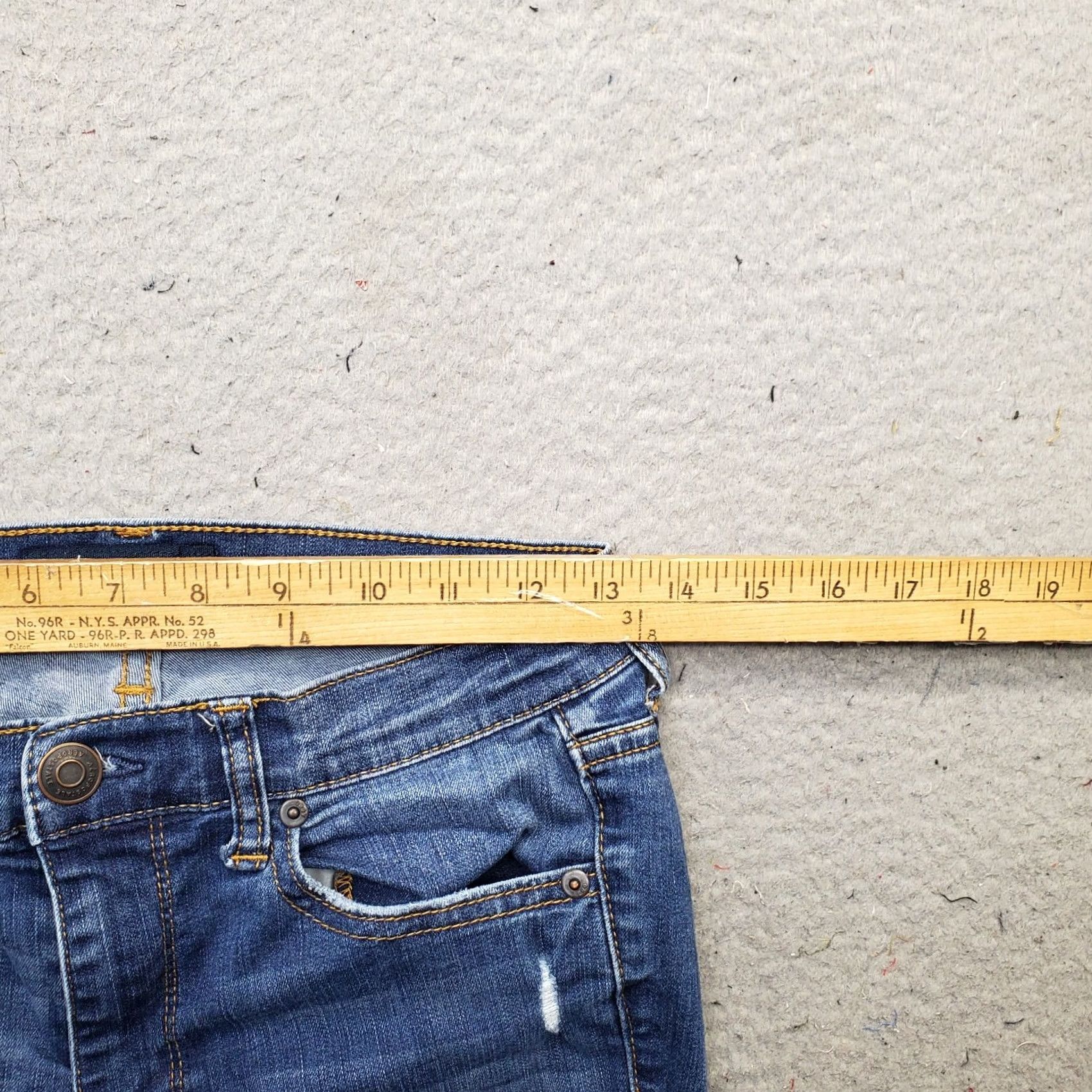 Vintage Aéropostale Jegging Jeans Womens 6 Blue Denim High-Waisted Distressed Skinny Leg Shirt Size 28" / US 6 / IT 42 - 6 Thumbnail