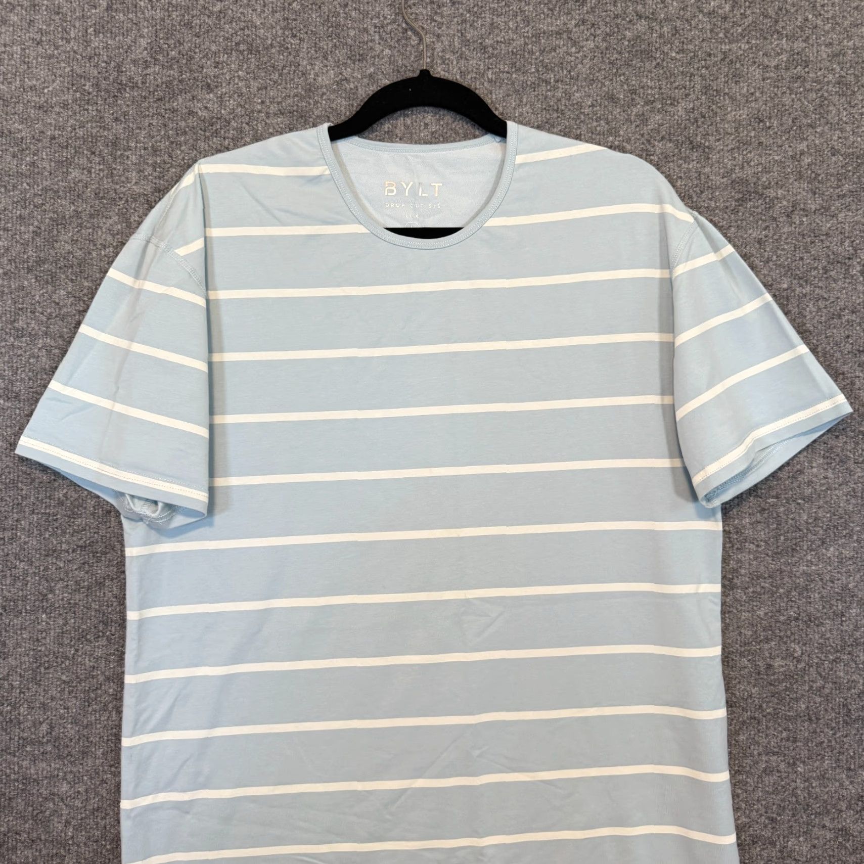 Vintage Bylt Shirt Mens Large Blue Striped Drop Cut Lux Stretch Athleisure Gym Size US L / EU 52-54 / 3 - 3 Thumbnail