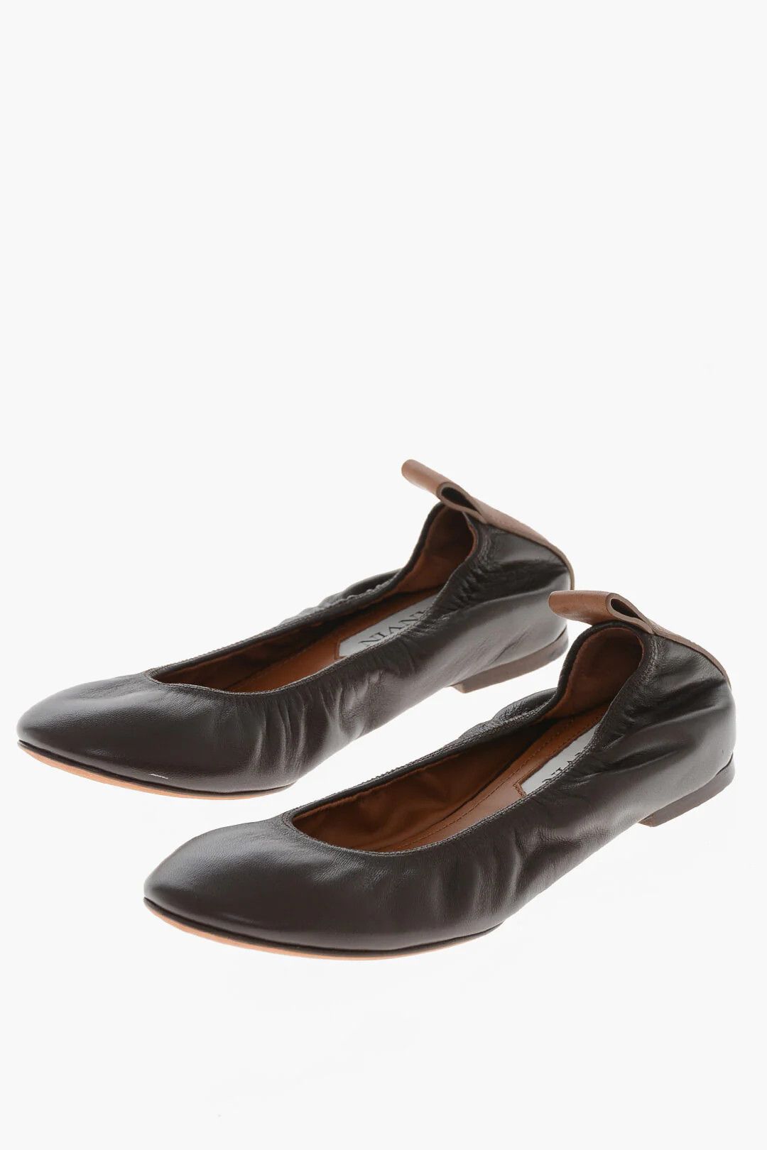 Lanvin og1mm0426 Leather Ballet Flats in Brown Size US 6 / IT 36 - 3 Thumbnail