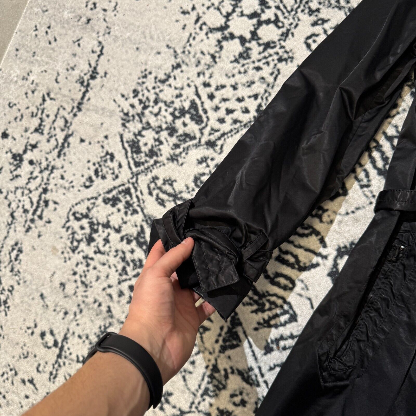 Escada × Vintage Vintage Escada Black Nylon Trench Coat Size 36 IT Y2K 90s Ar Size US L / EU 52-54 / 3 - 6 Thumbnail