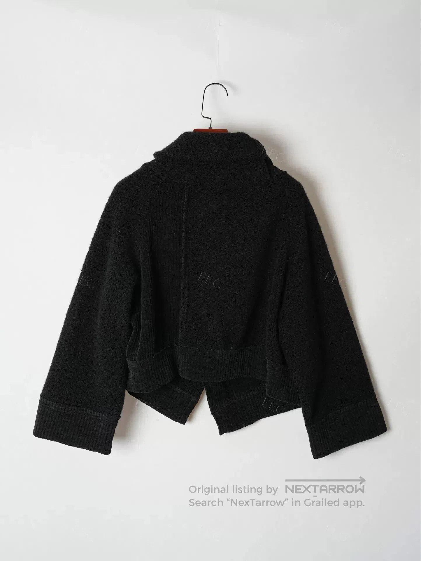 Y's Yohji Yamamoto Black Mixed Material Jacket. Size M / US 6-8 / IT 42-44 - 2 Thumbnail