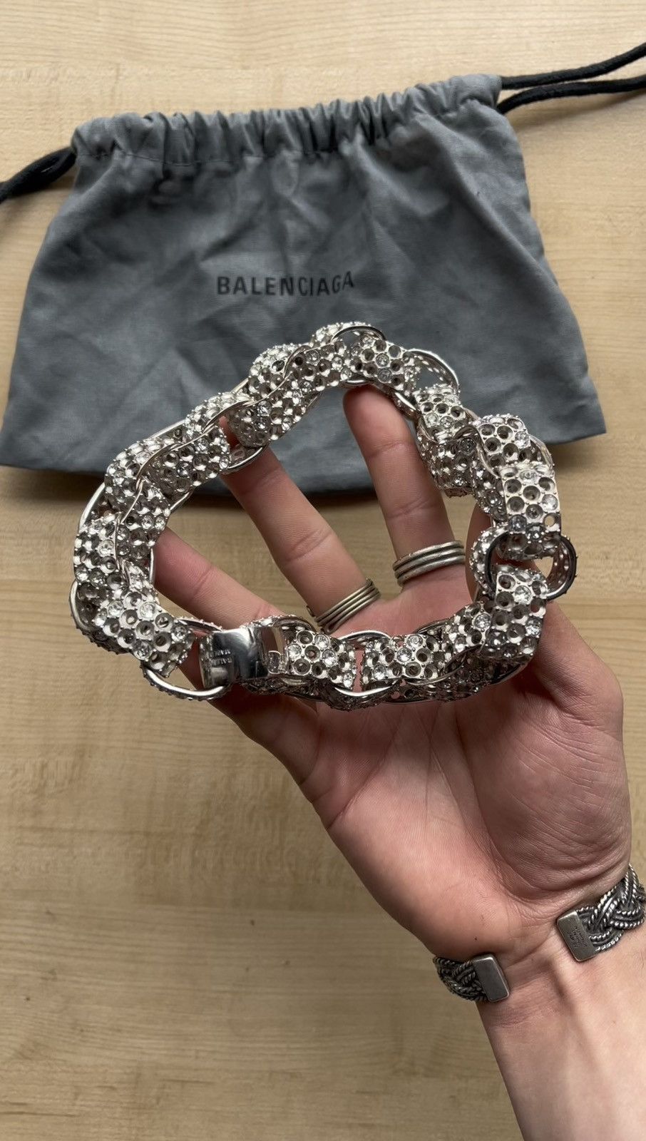 Balenciaga 2021 Balenciaga Afterworld Silver/Crystal Choker Necklace Size ONE SIZE - 5 Thumbnail